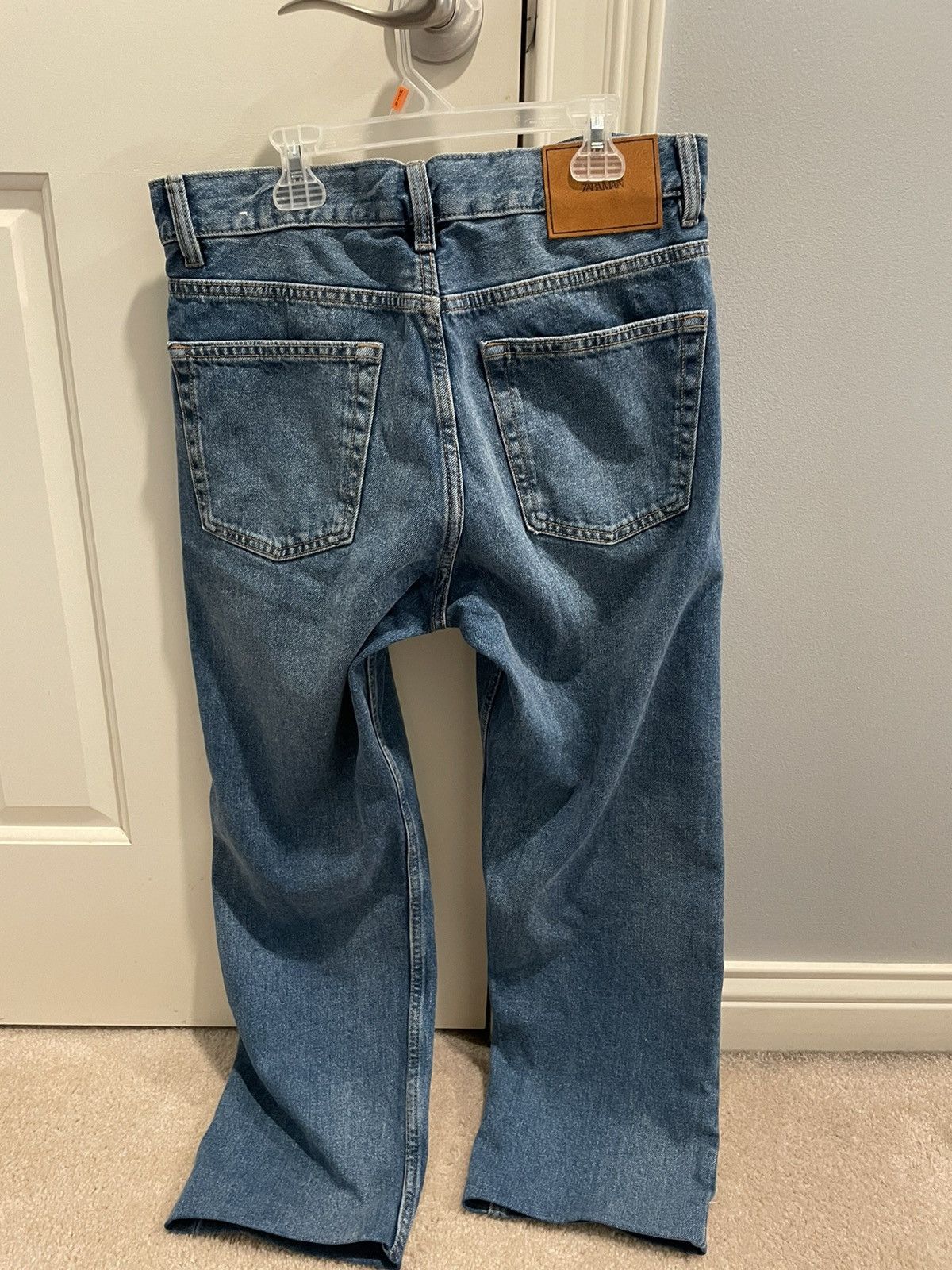 Zara Zara blue denim straight fit jeans Size US 31 - 3 Thumbnail