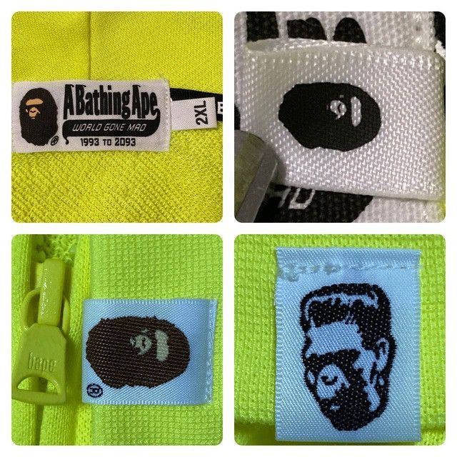 Bape 🔥2XL🔥 BAPE Neon color shark full zip hoodie a bathing ape Size US XXL / EU 58 / 5 - 7 Thumbnail