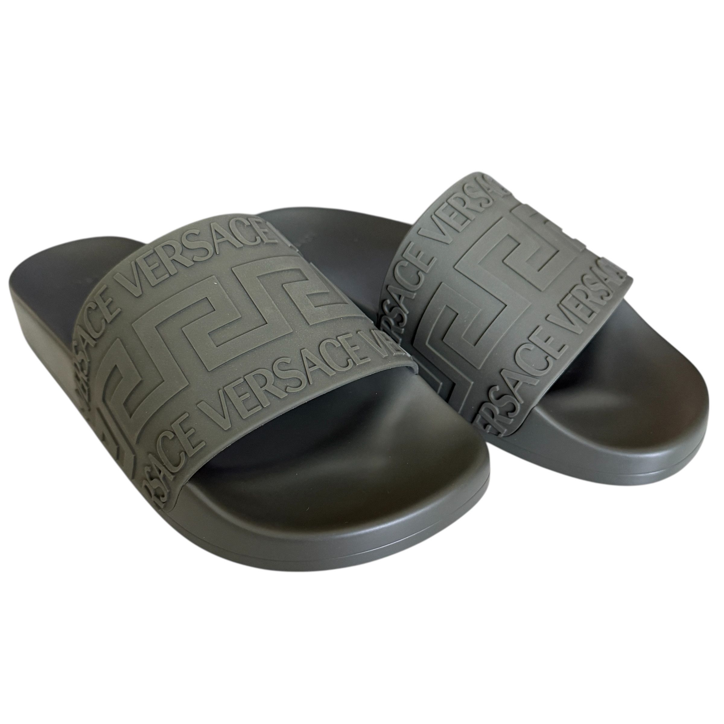 Versace Versace 1006272 Men's Green Greca Gomma Pool Slide, sizes 41 Size US 8 / EU 41 - 2 Thumbnail