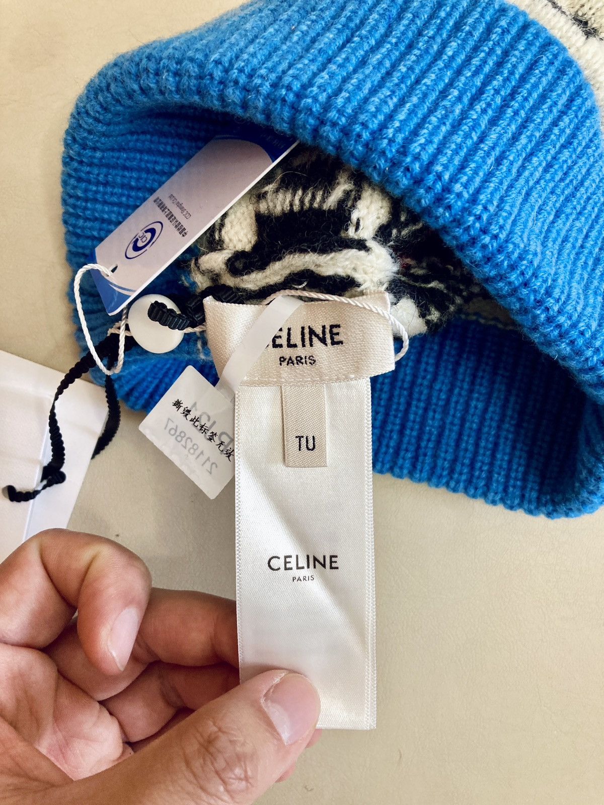 Celine CELINE BY HEDI SLIMANE 21SS DANCING KID FAIR ISLE BEANIE Size ONE SIZE - 4 Thumbnail