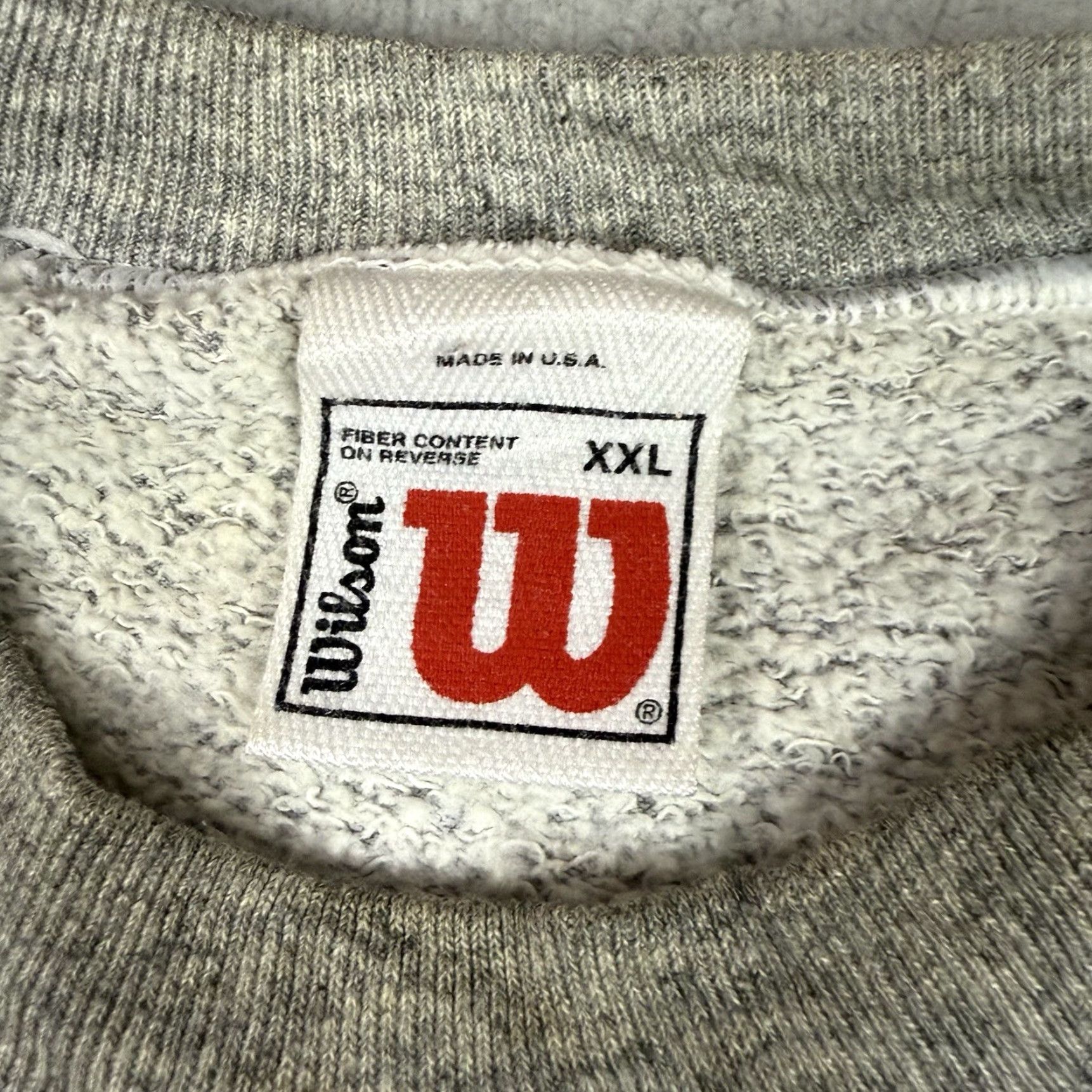 Wilson VINTAGE Wilson Sweatshirt Men's 2XL Gray Embroidered Distressed Pullover 90s Sports Shirt Crew Neck Size US XXL / EU 58 / 5 - 4 Thumbnail