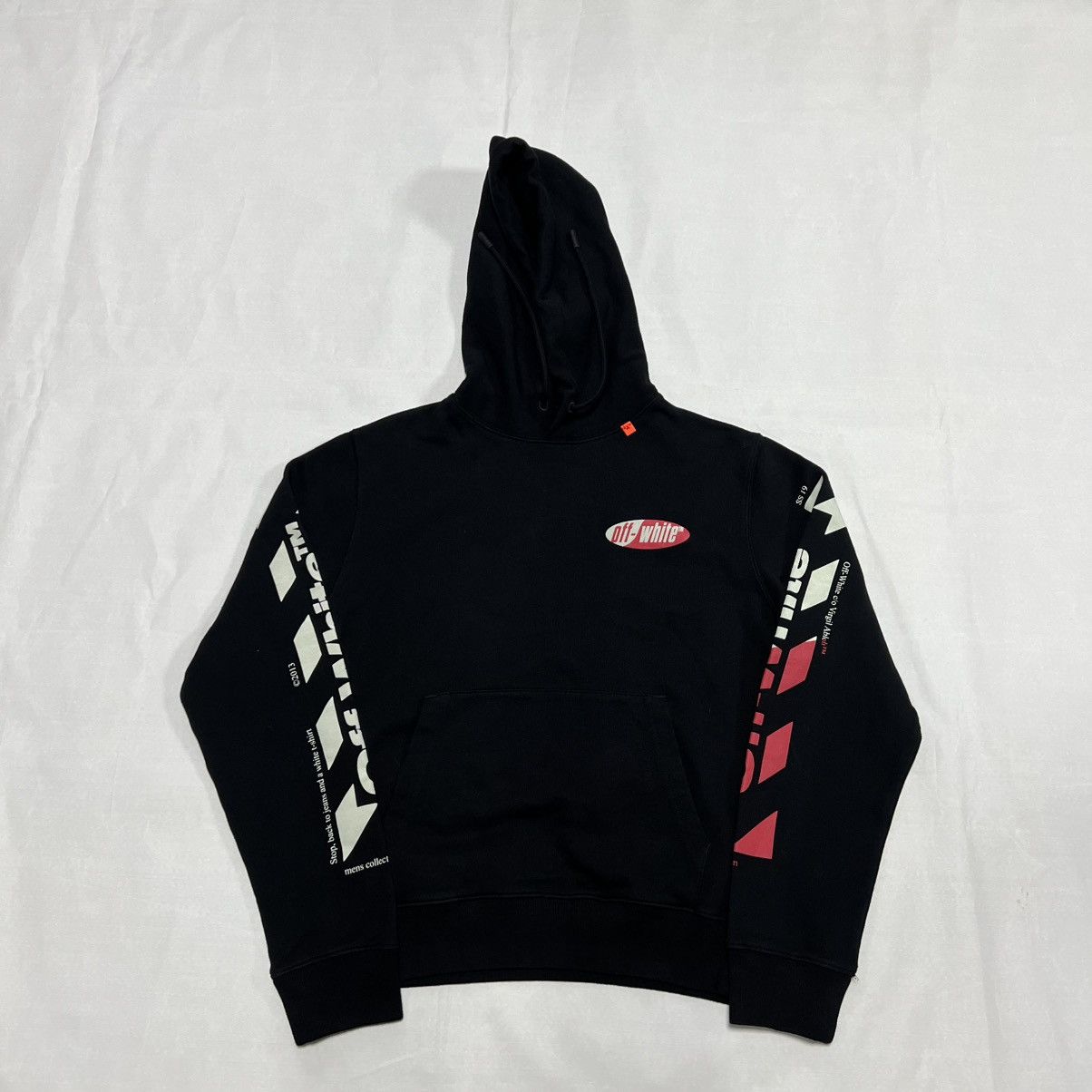 Off-White OFF-WHITE SS19 DIAGONAL SPLIT LOGO HOODIE Size US M / EU 48-50 / 2 - 1 Thumbnail