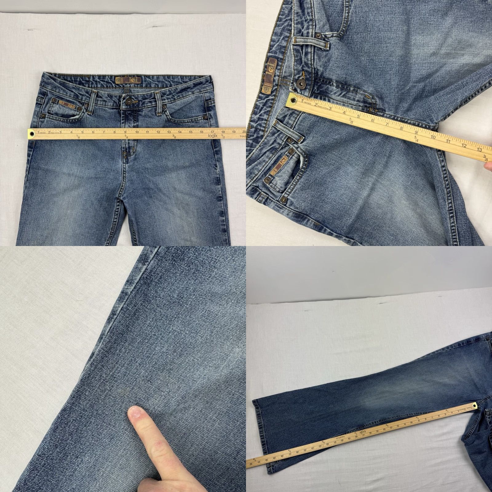 Vintage VINTAGE LEI Jeans Flare Bootcut Womens 13 Hipster High Waisted Blue 90s Y2K Size 34" / US 12 / IT 48 - 8 Thumbnail