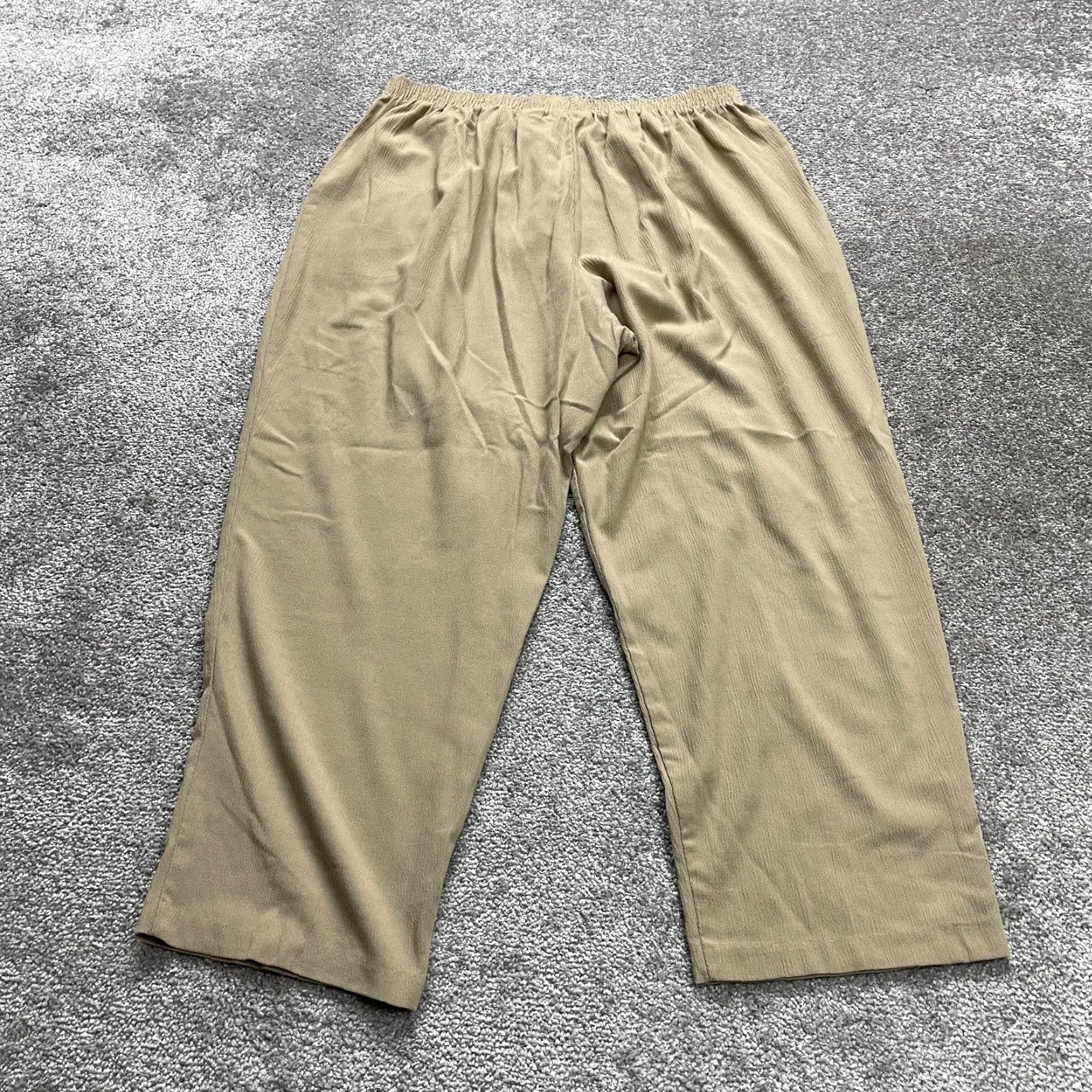 Vintage VINTAGE Briggs New York Pants Womens 22W Brown Elastic Waist Rayon Tapered 34x26 Size 40" / US 18 - 2 Thumbnail
