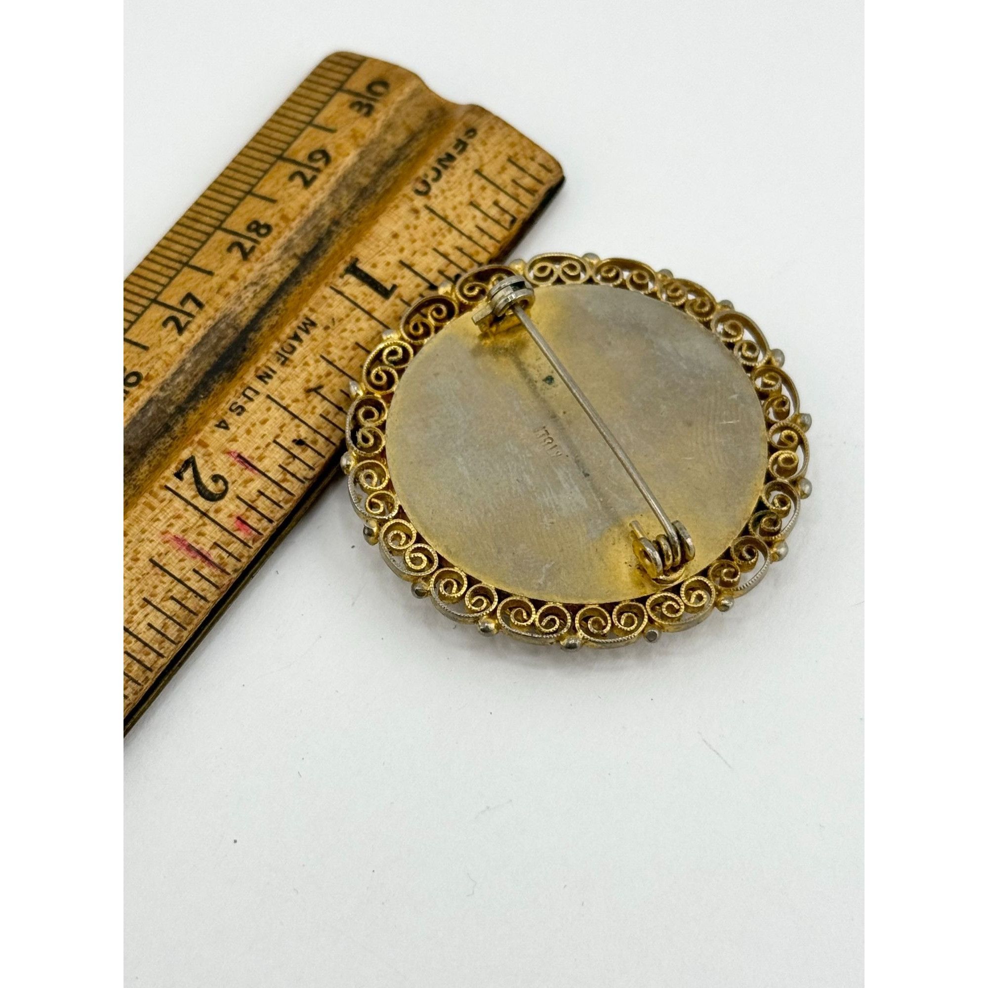 Vintage Vintage Italy glass micro mosaic floral brooch pin Size ONE SIZE - 5 Thumbnail