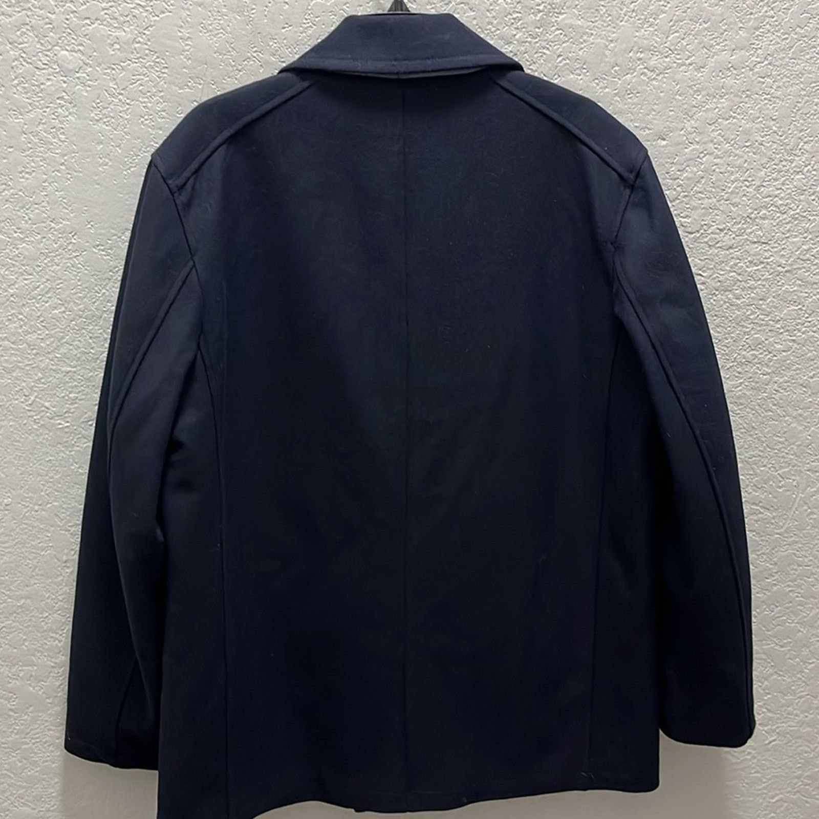 Nautica Nautica Men Large Peacoat Wool Blend Double Coat Dark Blue Size US L / EU 52-54 / 3 - 6 Thumbnail