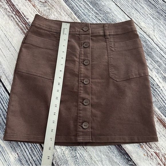 Prana PrAna Organic Cotton Button Front Mini Skirt Size 28" / US 6 / IT 42 - 6 Thumbnail
