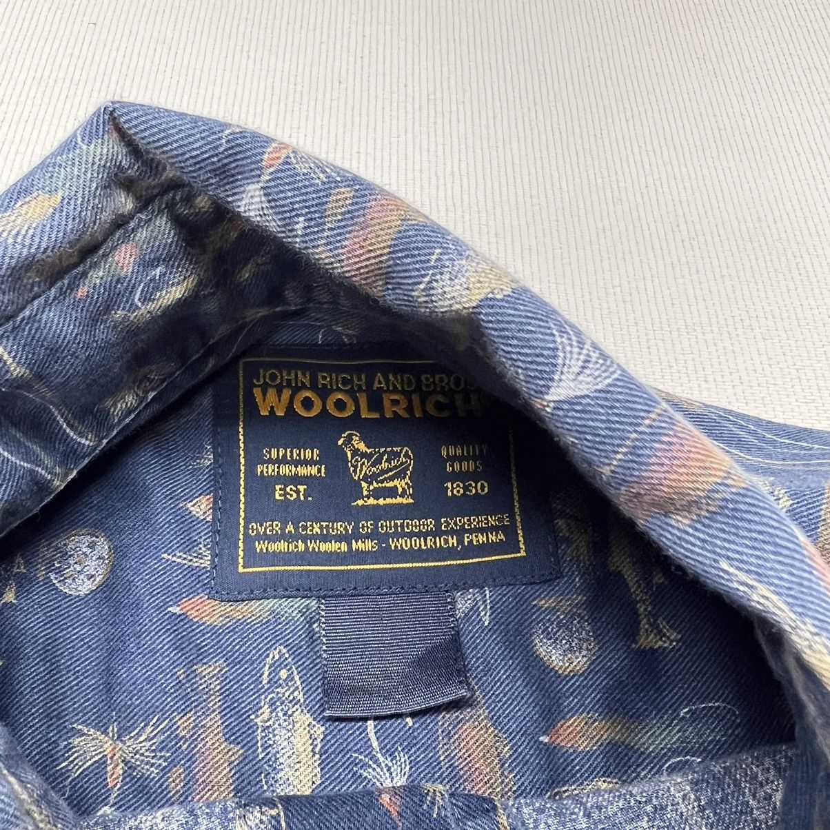 Vintage × Woolrich Woolen Mills VTG Woolrich Shirt Blue Button Down Fish Fishing Long Sleeve Size US L / EU 52-54 / 3 - 7 Thumbnail