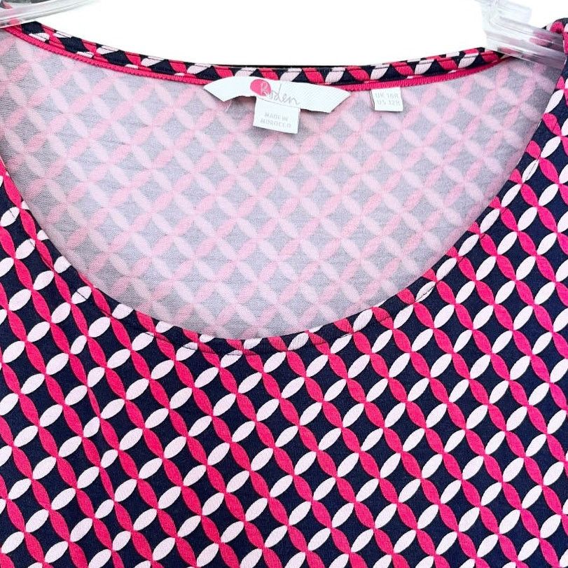 Boden Boden Jersey Dress Holly Geometric Print Tie Waist Size 12R Size XL / US 12-14 / IT 48-50 - 6 Thumbnail