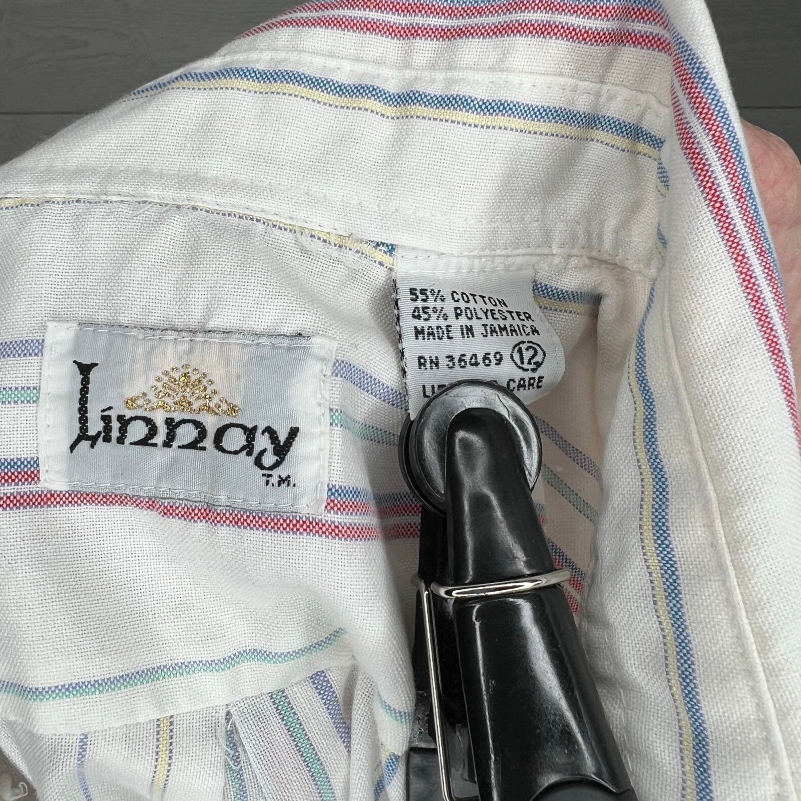 Other Linnay 80's vintage striped button front shirt Size 12 Size XL / US 12-14 / IT 48-50 - 4 Thumbnail