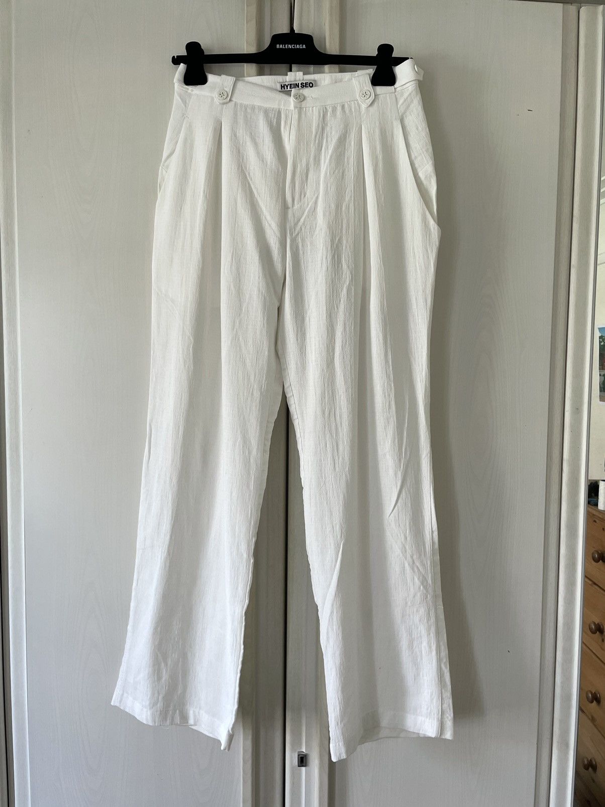 White Linen Baggy Trousers (3)