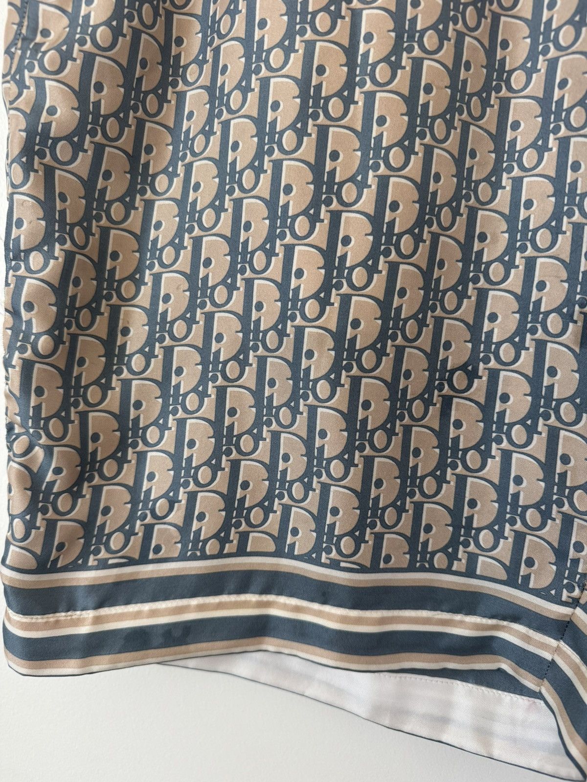Dior Dior Oblique Silk Shorts Tan/Blue Size US 32 / EU 48 - 4 Thumbnail