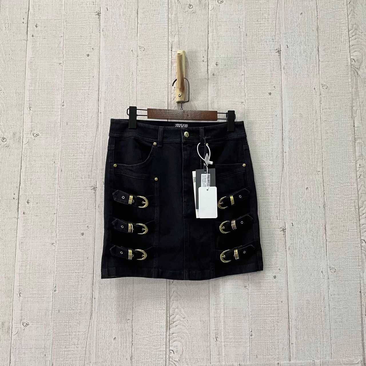 Versace VERSACE Tie-Strap Denim Mini Skirt New 36,40,44 Size 30" / US 8 / IT 44 - 1 Thumbnail
