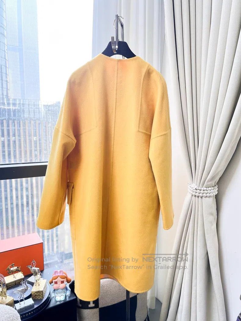 Hermes Hermes Yellow Long Cashmere Greatcoat Jacket Size XS / US 0-2 / IT 36-38 - 2 Thumbnail