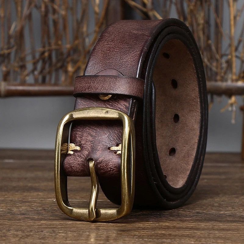 Leather × Vintage Genuine Leather Casual Jeans Belt Size ONE SIZE - 1 Thumbnail