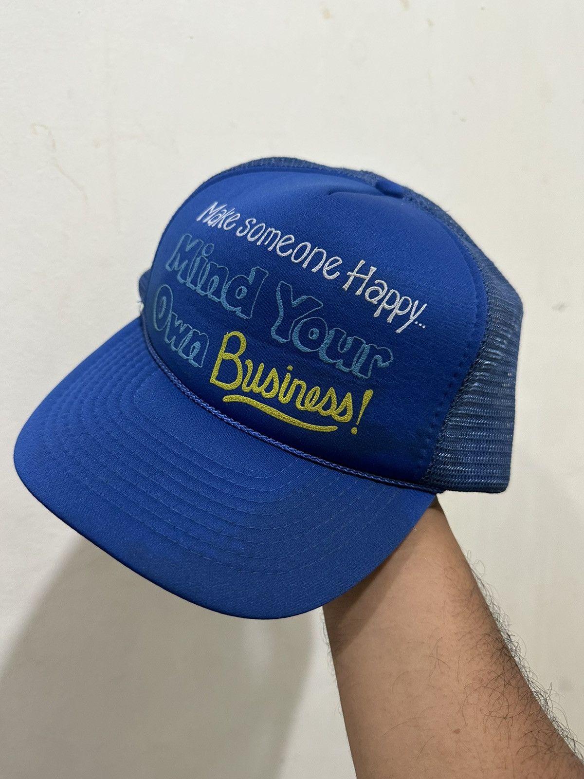 Vintage 90’s Mind Your Own Business Trucker Hat Size ONE SIZE - 2 Thumbnail