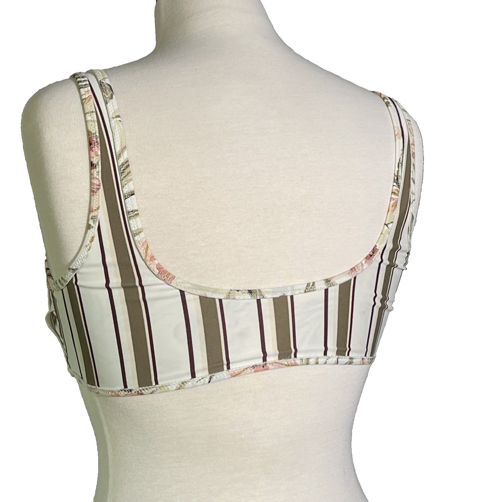 Abercrombie & Fitch Abercrombie & Fitch Bikini Top Medium Striped/Floral Padded Size ONE SIZE - 5 Thumbnail