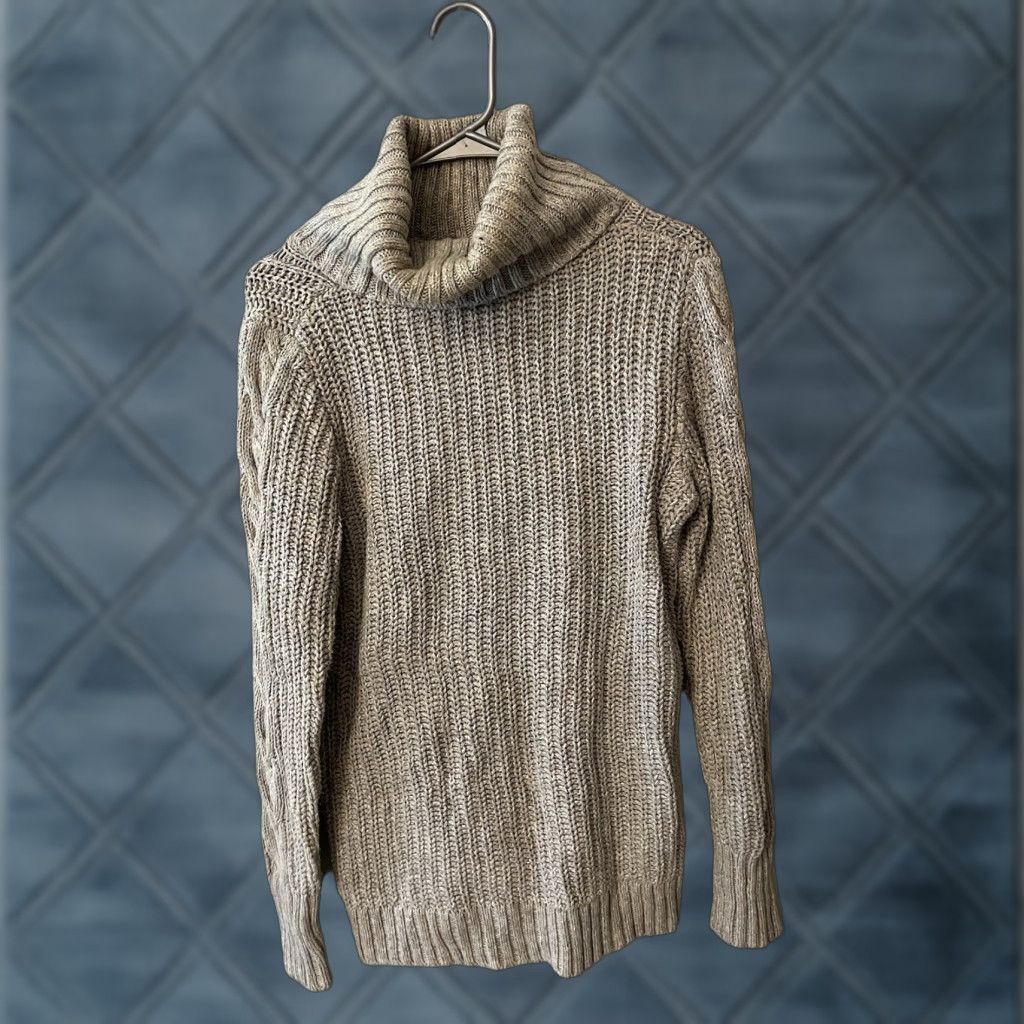 Gap Gap Sweater Women Small Gray Cotton Cable Knit Turtleneck Tunic Size S / US 4 / IT 40 - 1 Thumbnail