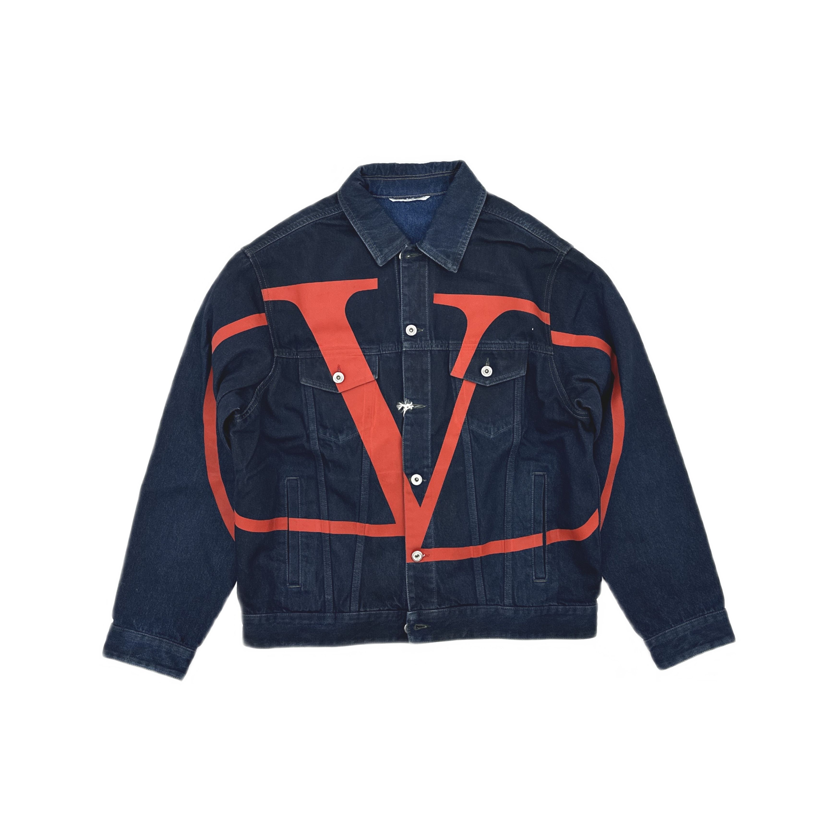 Valentino Valentino Large V Logo Denim Jacket Size S Size US S / EU 44-46 / 1 - 1 Thumbnail