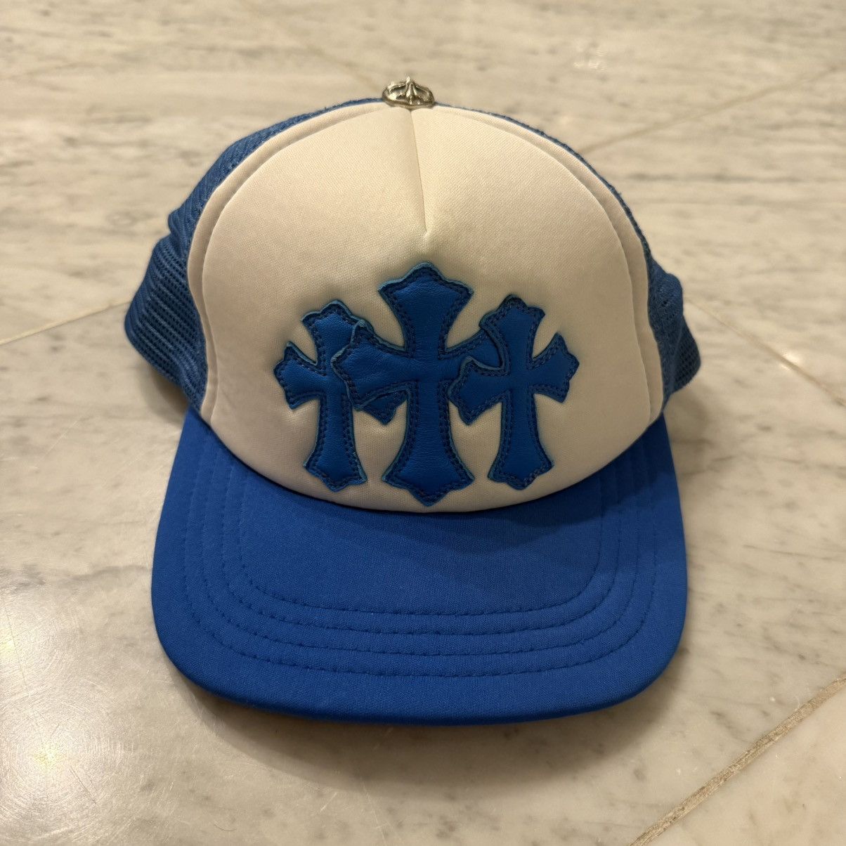 Chrome Hearts Chrome Hearts Triple Cross Patch Cemetary Hat Blue Size ONE SIZE - 1 Thumbnail