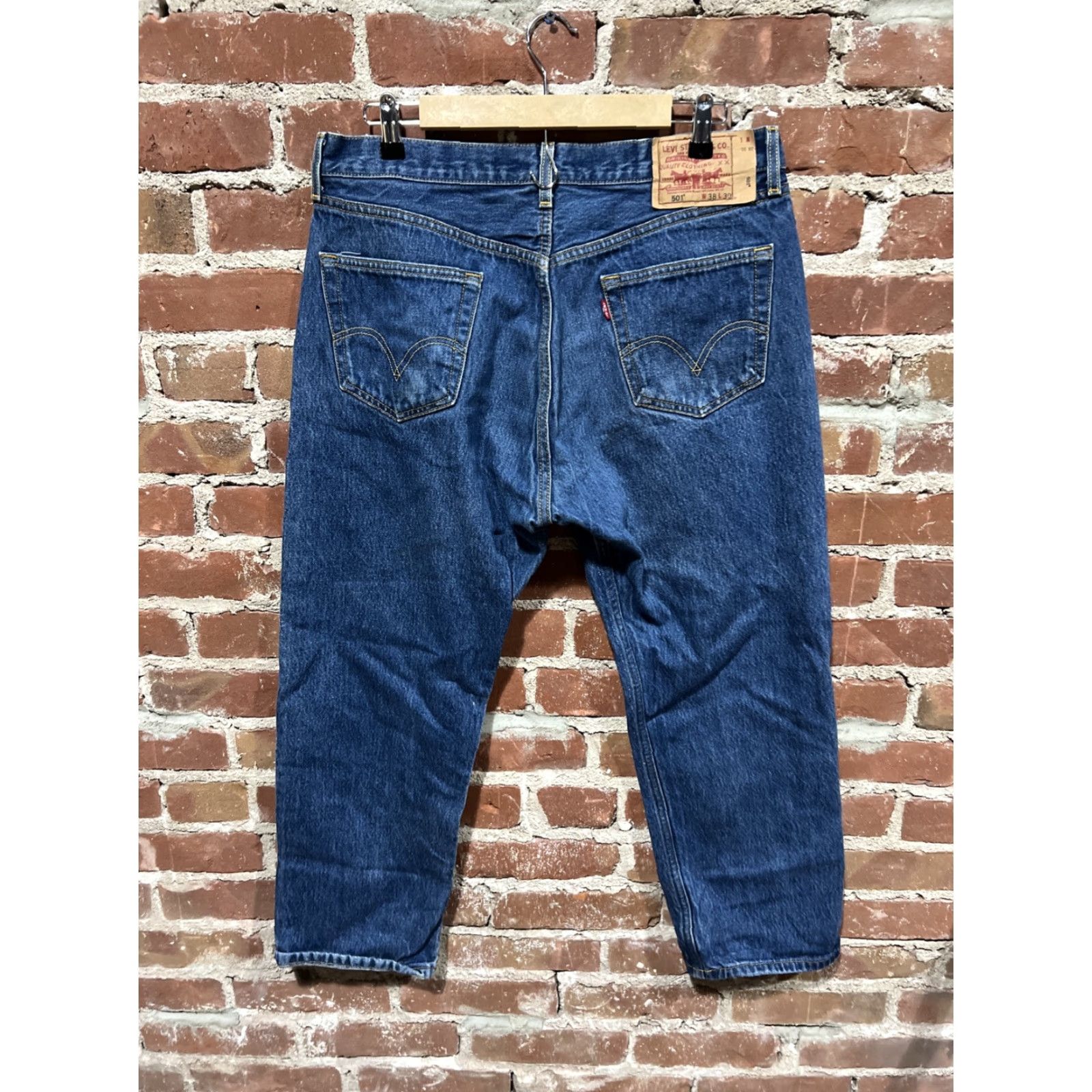 Levi's Levi's 501 Jeans Mens 38x30 Blue Button Fly Straight Classic Denim Y2K 90s Vintage No Size US 38 / EU 54 - 3 Thumbnail