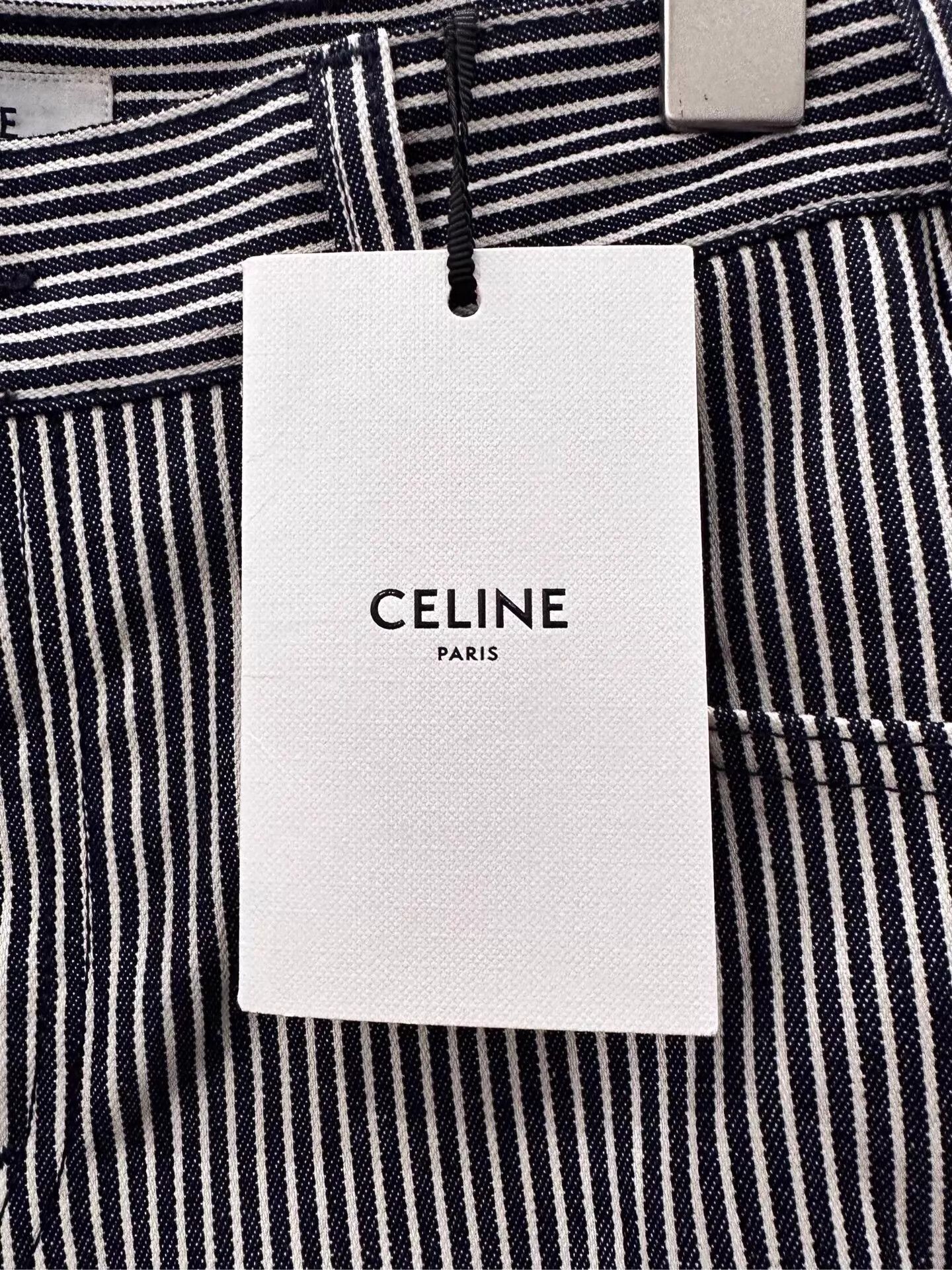 Celine Celine Wmns All-Over Print B&W Strip Logo Pants 27 Size 27" / US 4 / IT 40 - 8 Thumbnail