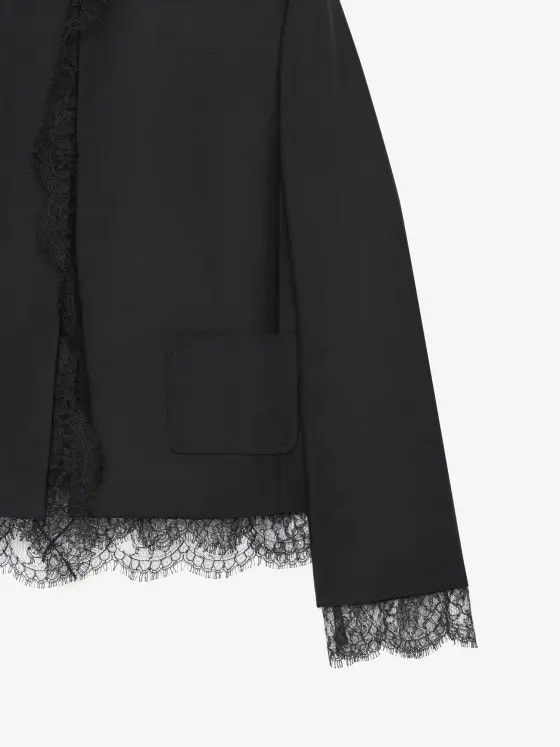 Givenchy o1w1db10325 Lace Details jacket in Black Size S / US 4 / IT 40 - 5 Thumbnail