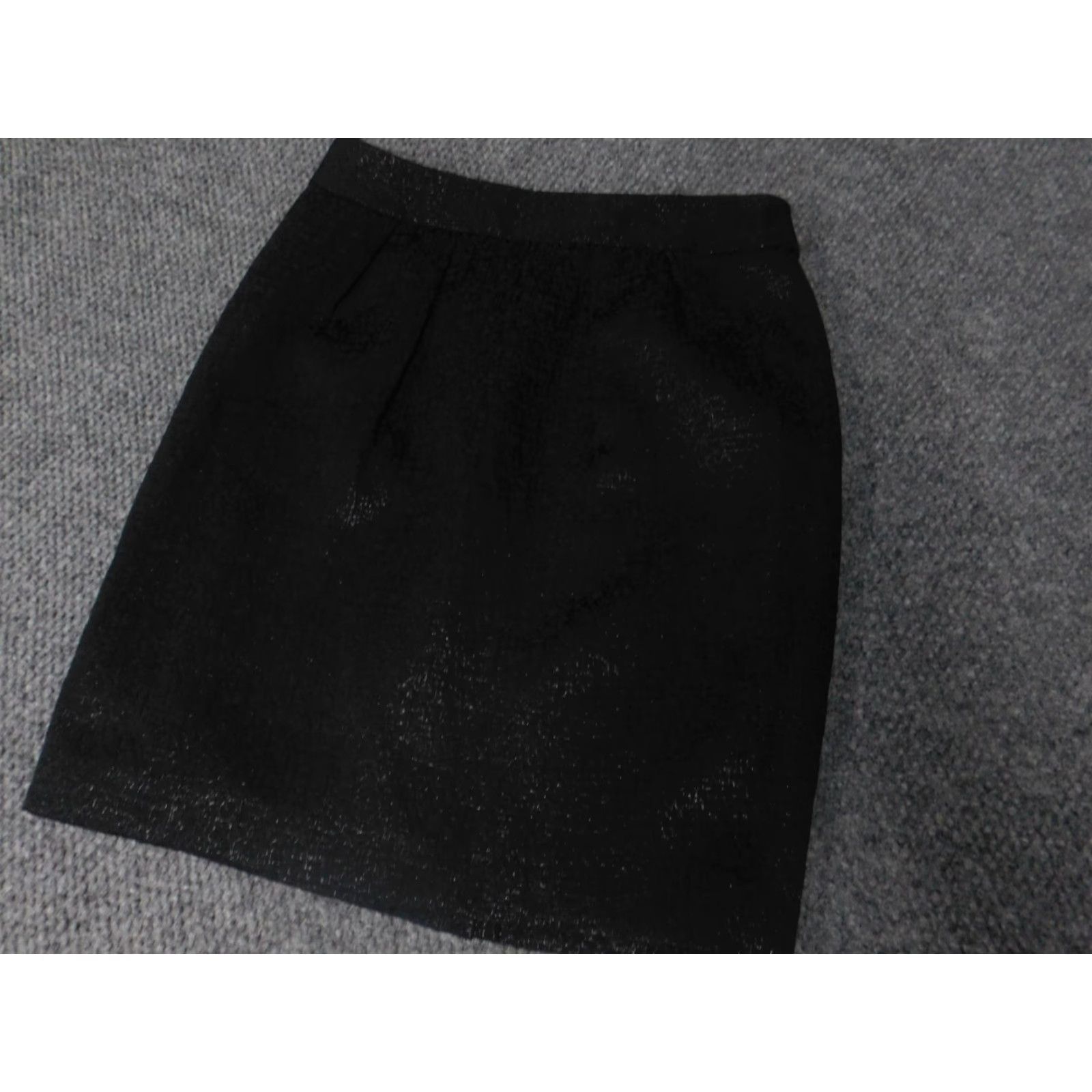 Banana Republic Banana Republic Skirt Women's 8 Black A-Line Short Zipper Lined Medium Canvas Polyester Regular Size 30" / US 8 / IT 44 - 2 Thumbnail