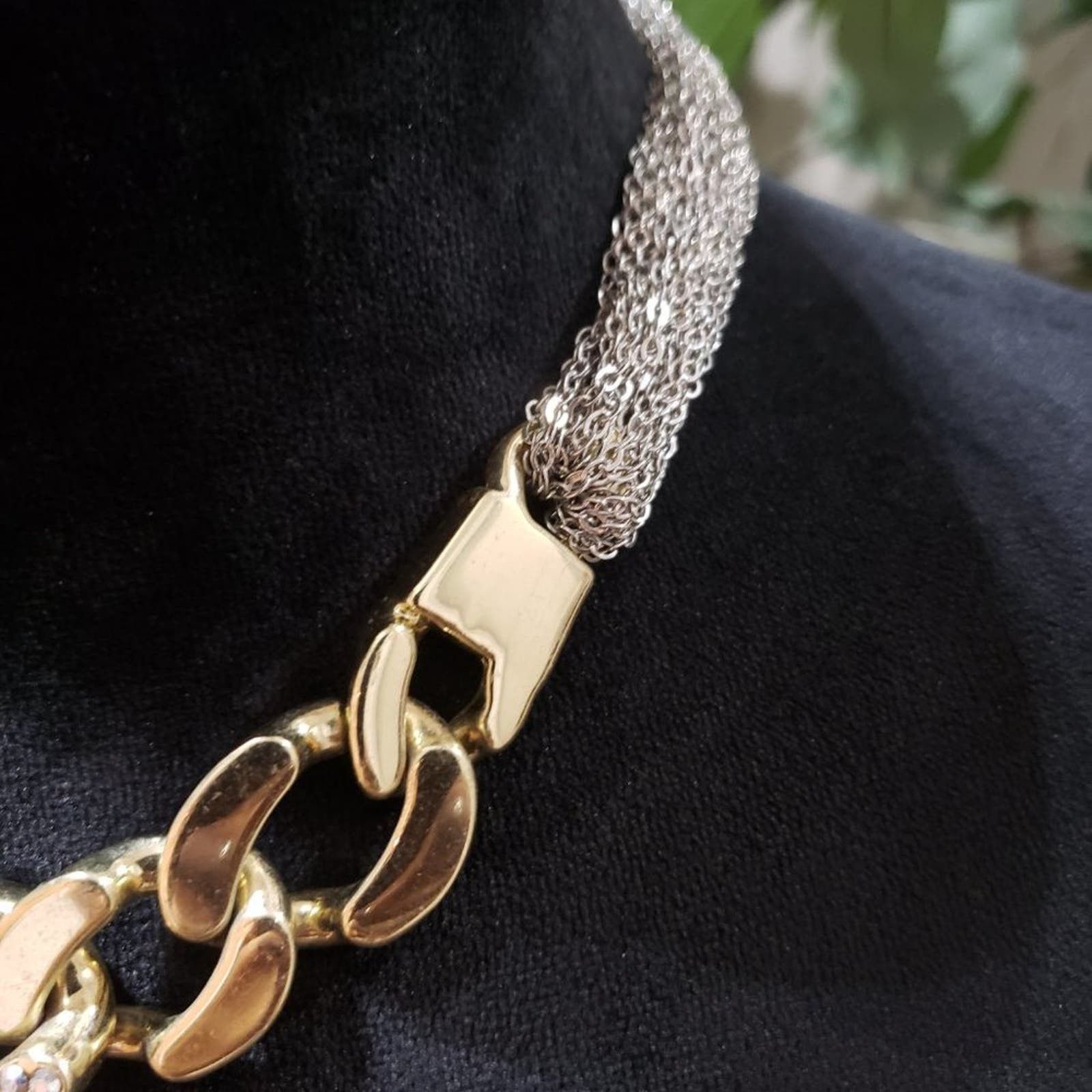 Express Express Fashion Chunky Studded Gold Tone Link Chain Necklace Size ONE SIZE - 4 Thumbnail