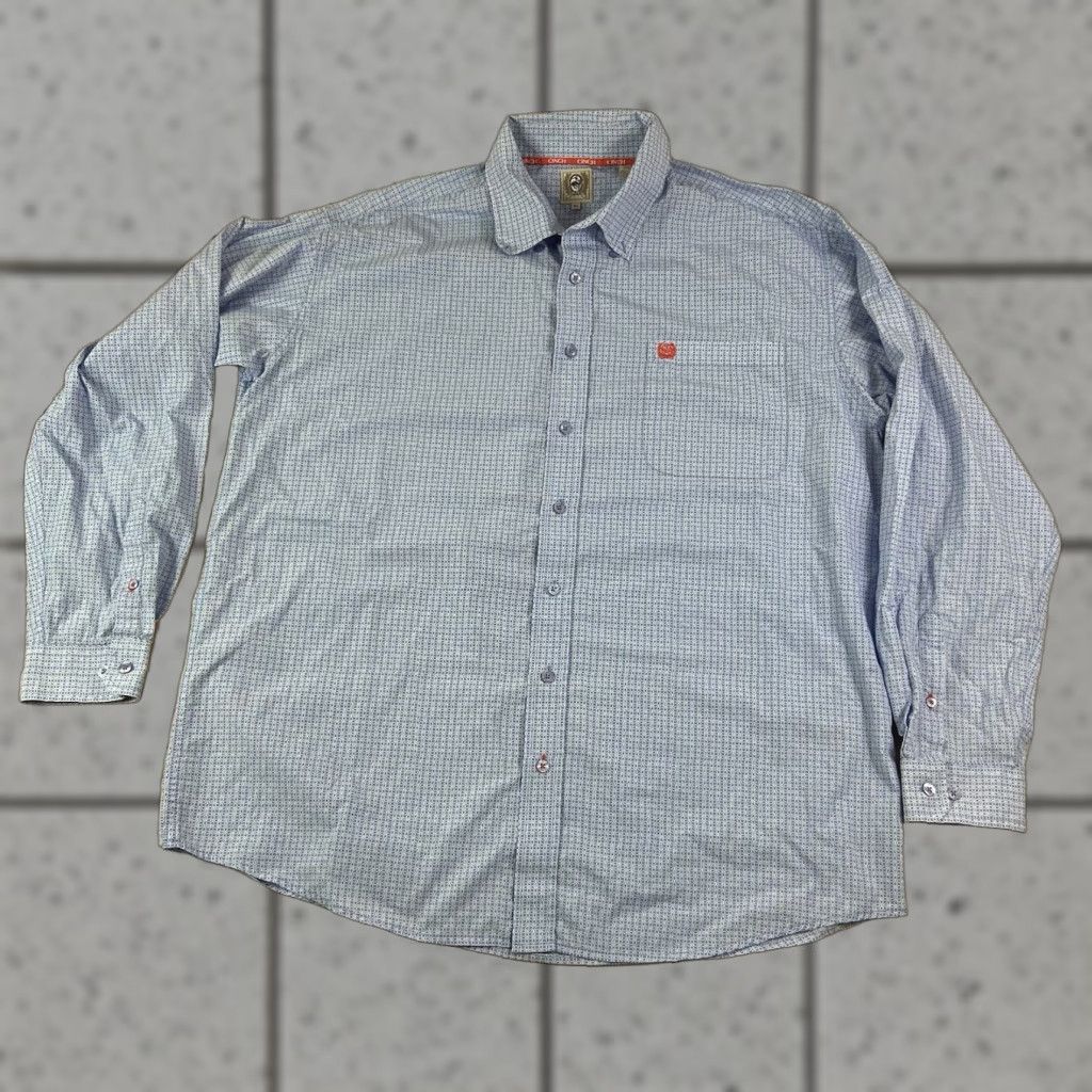 Vintage VINTAGE Cinch Western Button-Up Shirt Longsleeve XL Mens Blue Geometric Pattern button Size US XL / EU 56 / 4 - 1 Thumbnail