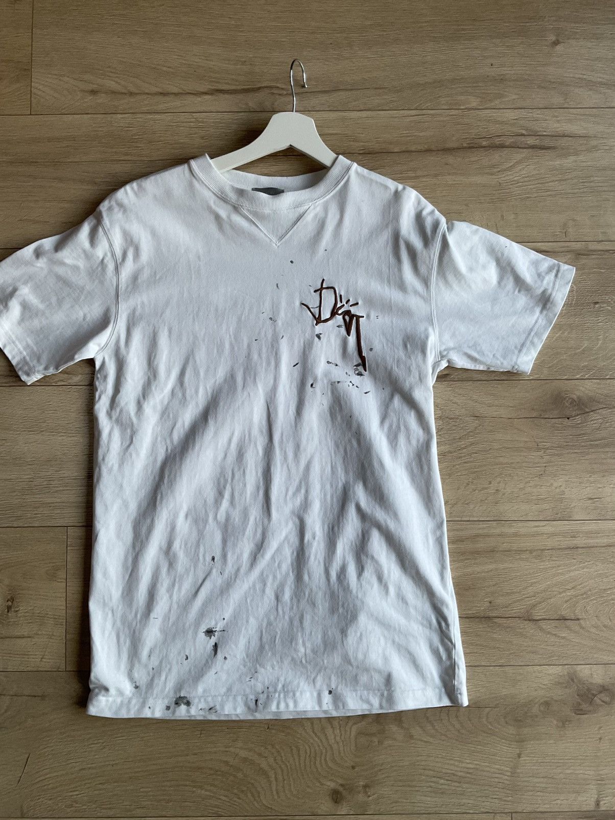 Dior x Travis Scott black paint tee