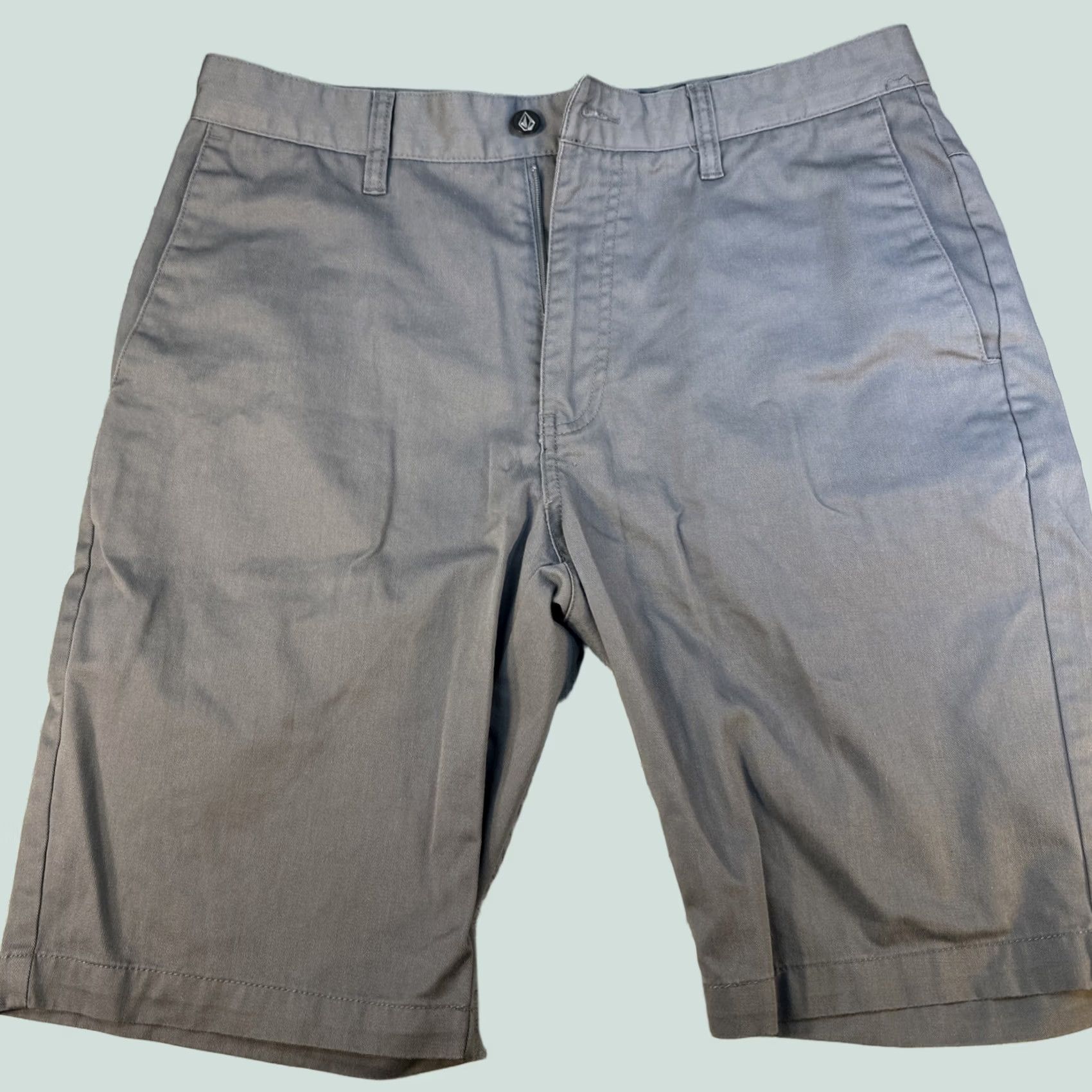 Volcom Volcom Shorts Mens Size 31 Gray Chino Flat Front Casual Slash Pocket Inseam 10in Summer Spring Mens Size US 31 - 1 Thumbnail