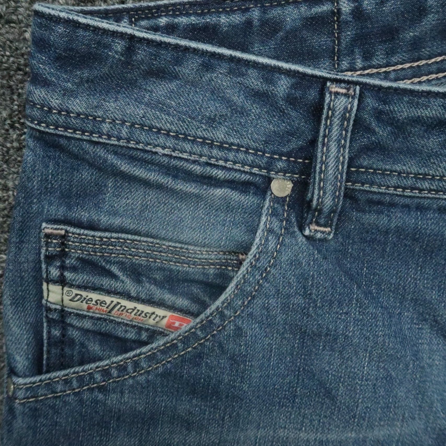 Diesel Diesel Jeans 31x32 Blue Krooley Slim Carrot 5 Pocket Whiskered Mens Size US 31 - 3 Thumbnail
