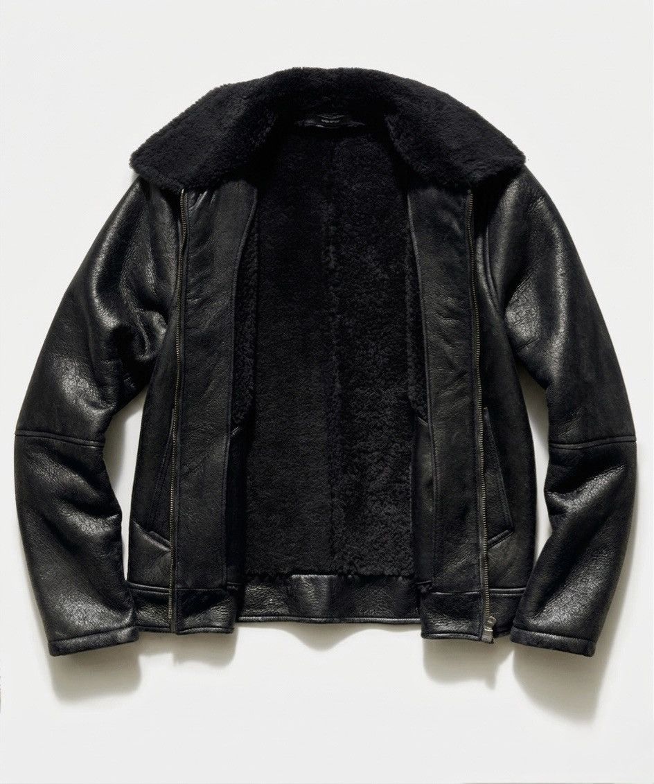 Todd Snyder Italian Shearling Leather Aviator Bomber Jacket Large Size US L / EU 52-54 / 3 - 3 Thumbnail