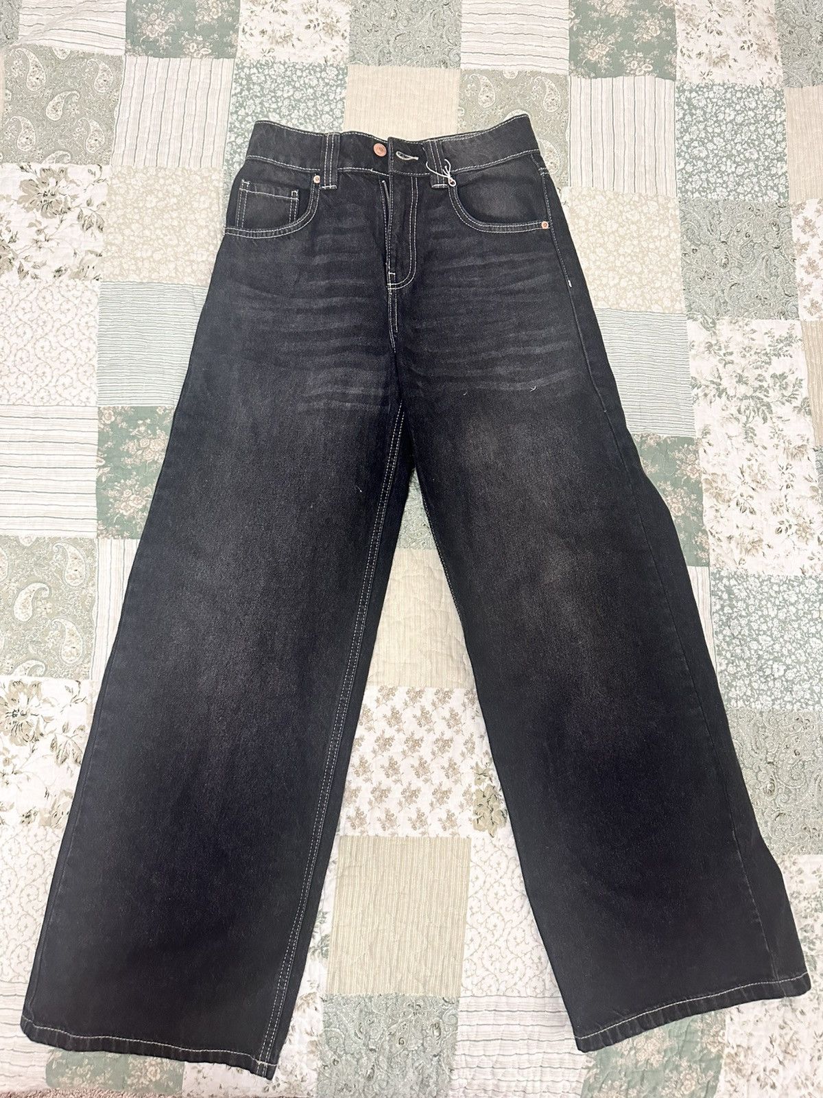 Other Cropp black high-waisted wide-leg jeans Size 32" / US 10 / IT 46 - 1 Thumbnail