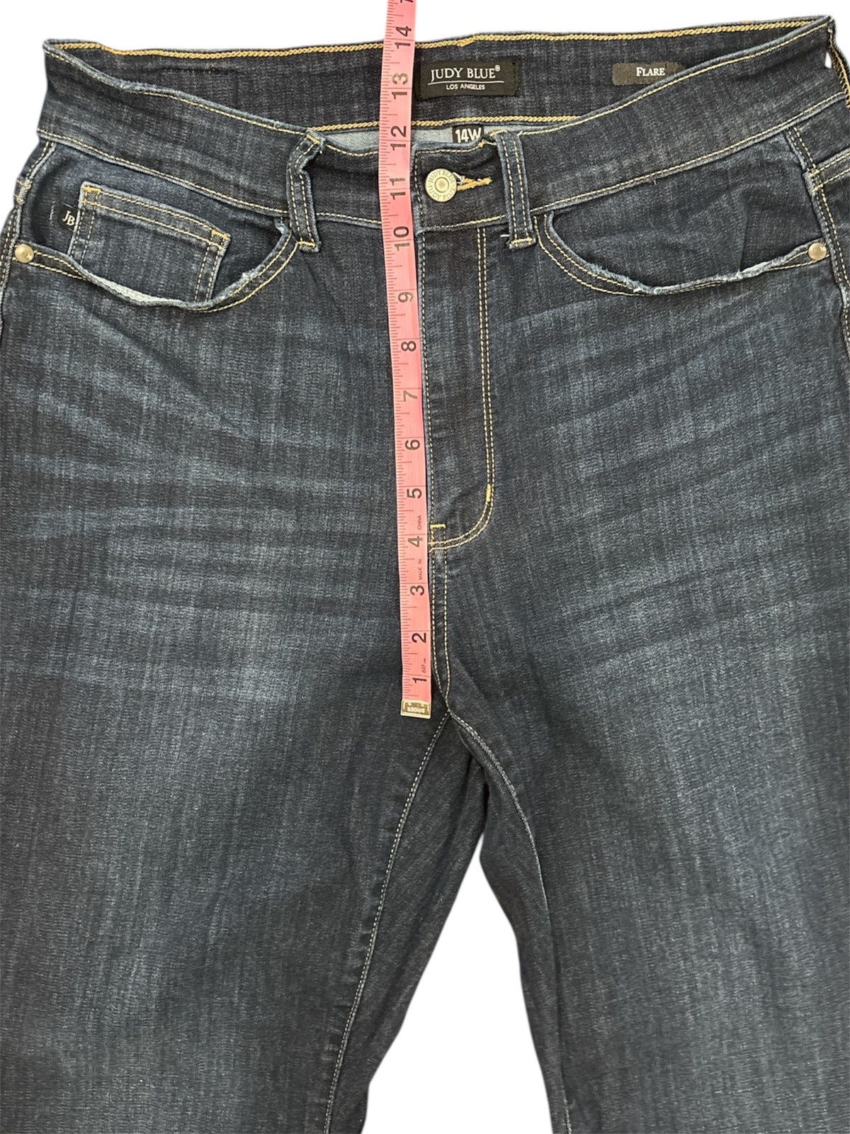 Judy Blue Judy Blue Women’s Flare Jeans Dark Wash Raw Hem Size 14w Size 36" / US 14 / IT 50 - 4 Thumbnail
