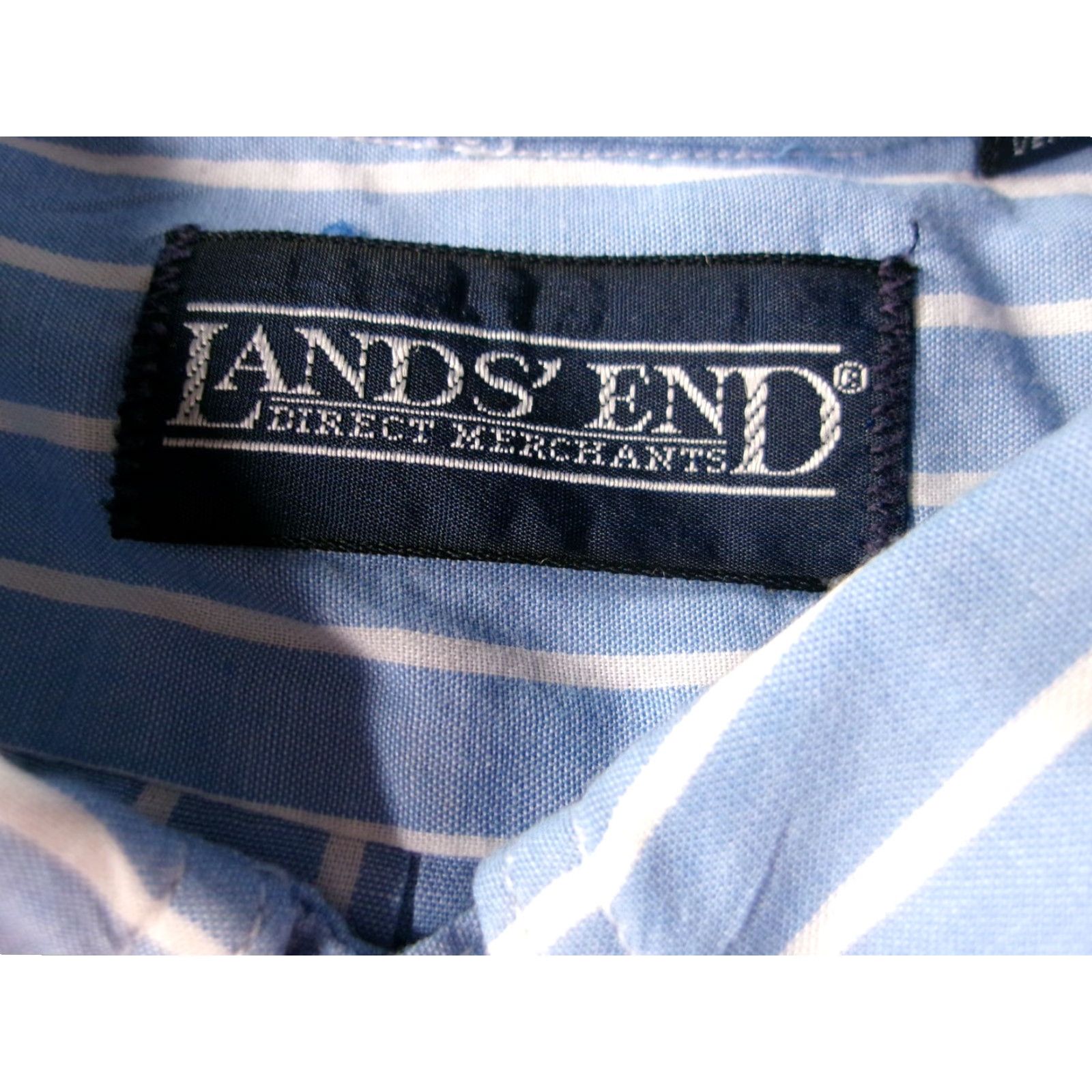 Lands' End Lands End Shirt Men 16.5 Blue Striped Retro Classic Casual Vintage USA Made Y2K Size US XL / EU 56 / 4 - 6 Thumbnail