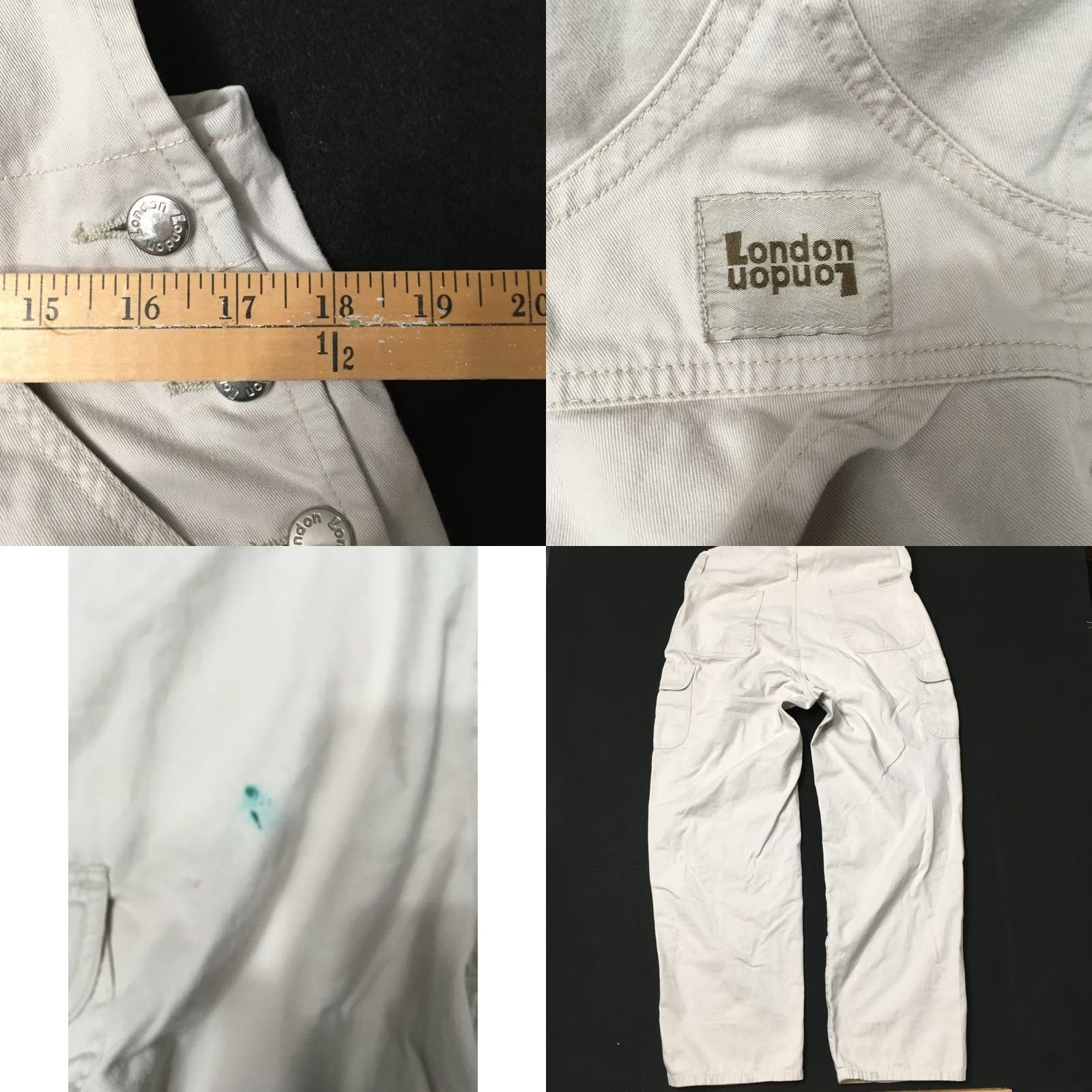 Vintage VINTAGE 90s LONDON LONDON Overalls COVERALLS LARGE 10 COTTON BEIGE Streetwear Size 36" / US 14 / IT 50 - 8 Thumbnail