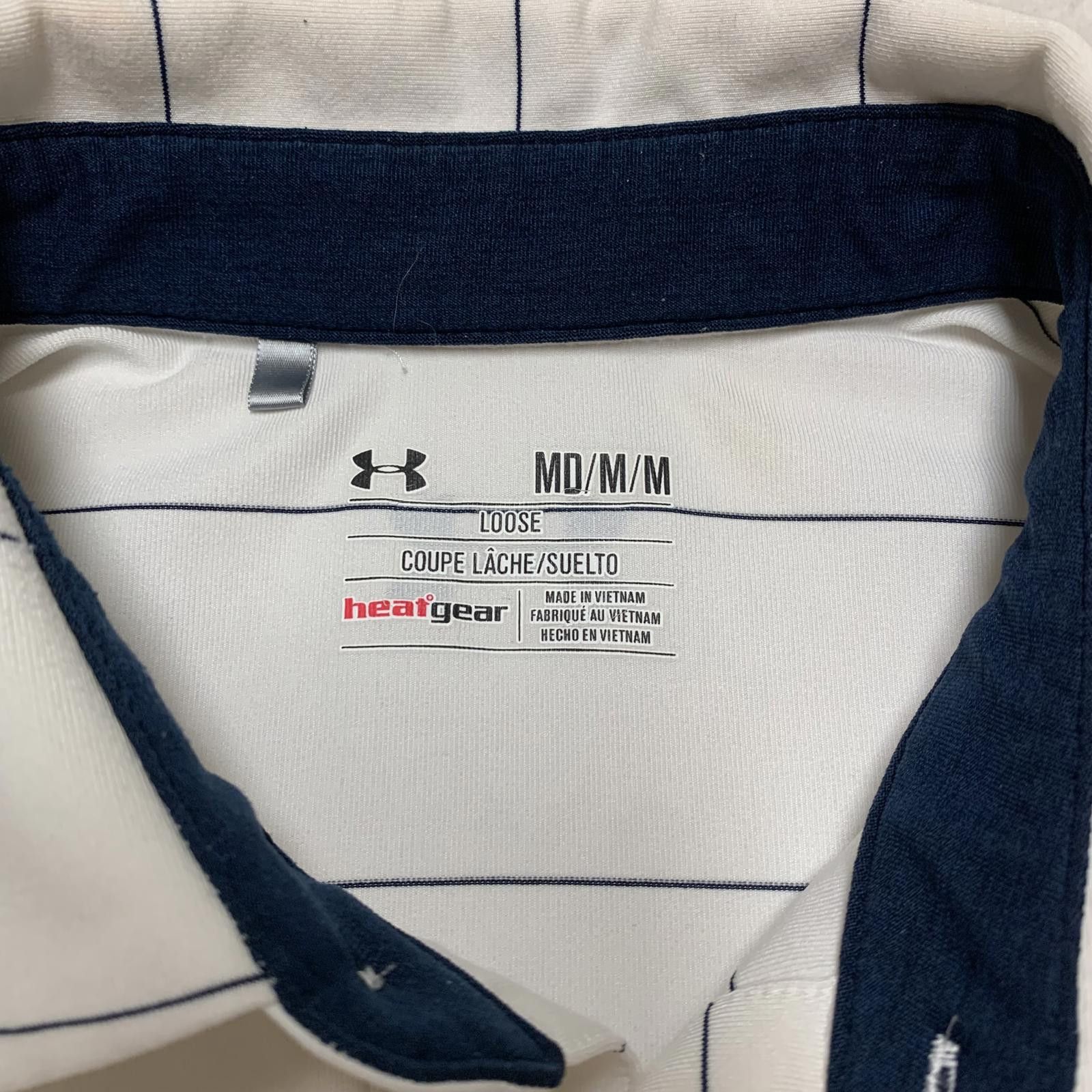 Under Armour Under Armour Men's Medium White Striped Polo Shirt Size US M / EU 48-50 / 2 - 4 Thumbnail