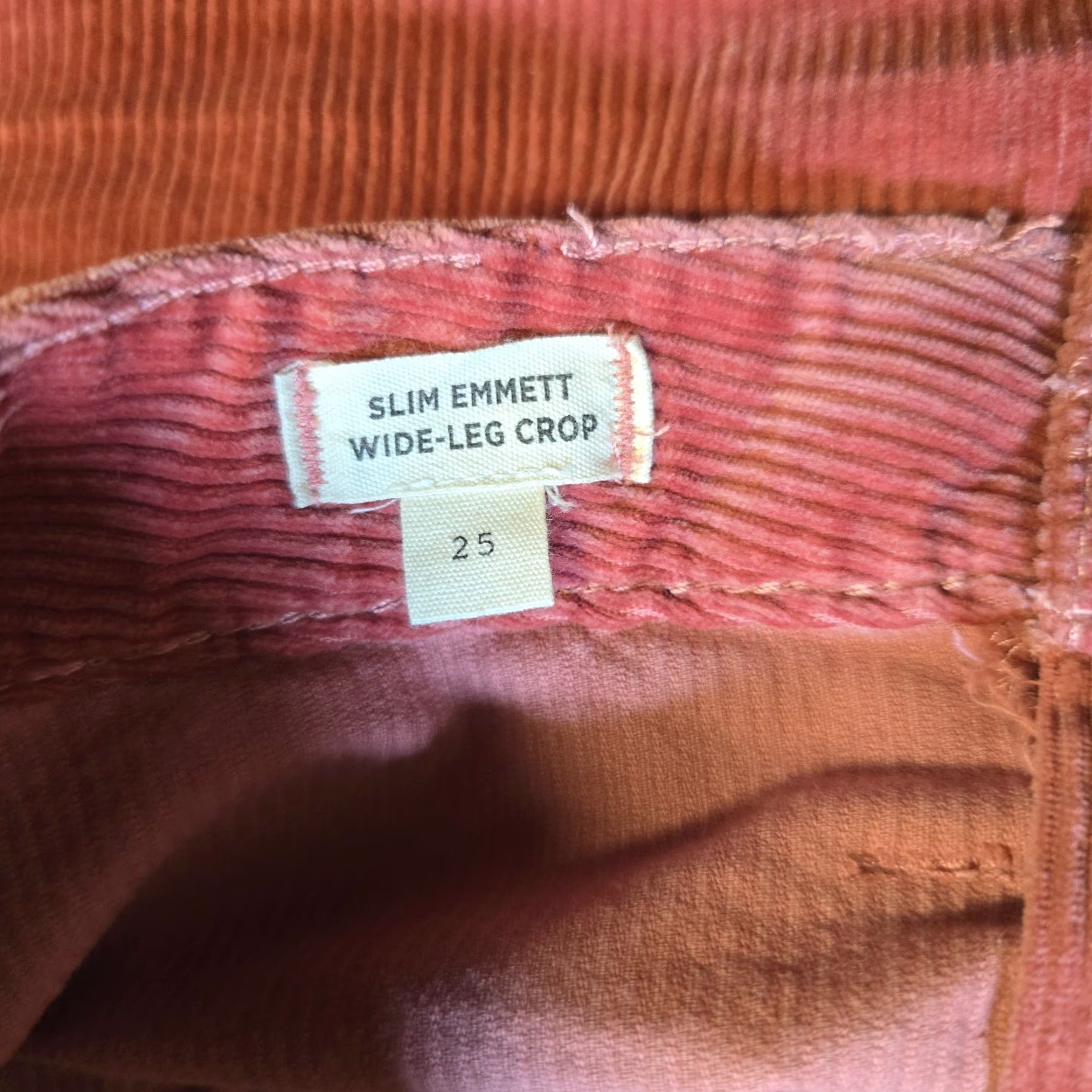 Madewell Madewell Pants Womens Size 25 Orange Corduroy Slim Emett Wide-Leg Crop Casual Size 42" / US 20 - 5 Thumbnail