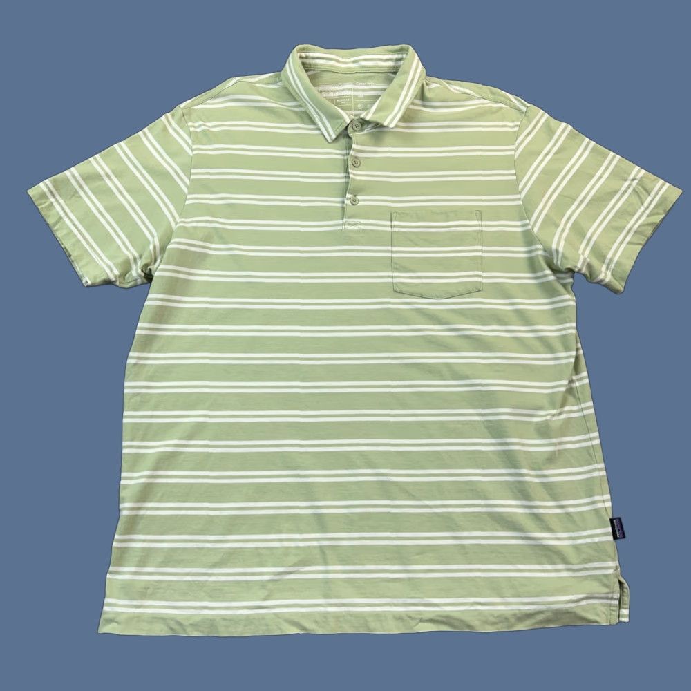 Patagonia Patagonia Daily Polo Shirt Mens XL Green Striped Organic Cotton Hiking Casual Polo Shirt Mens XL Green Striped Organic Cotton Hiking Casual Size US XL / EU 56 / 4 - 1 Thumbnail