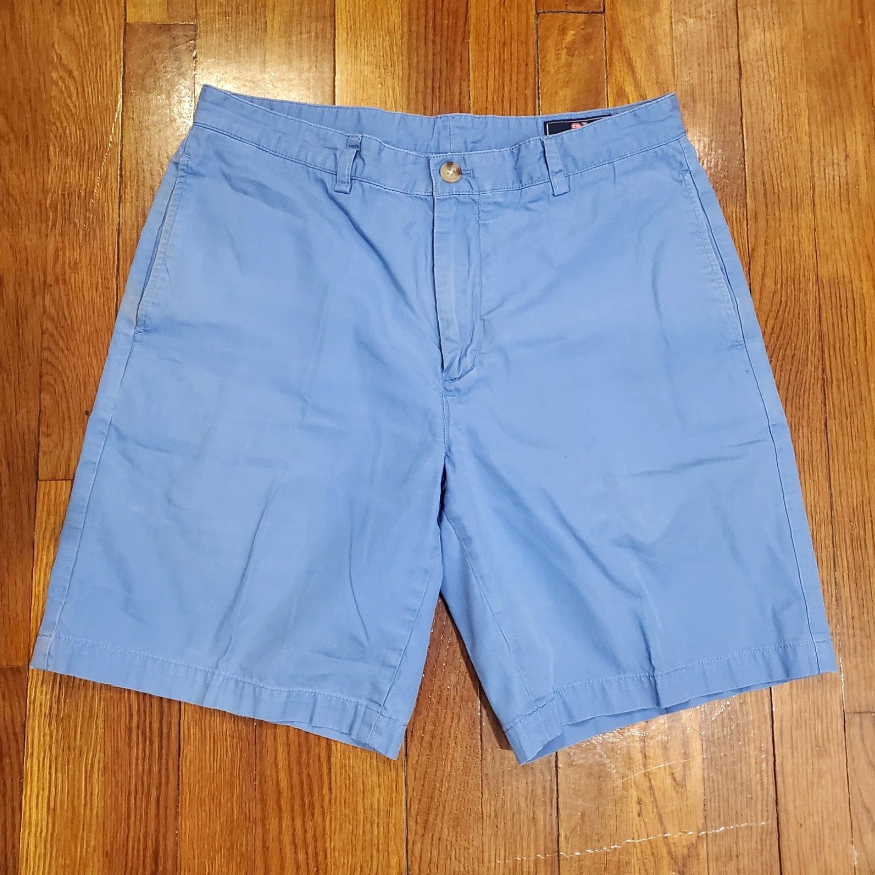 Vineyard Vines Vineyard Vines Club Short Shorts Mens 33 Chino Flat Front Blue 9in Inseam Casual Pockets Whale Logo 1H0213 Size US 33 - 4 Thumbnail