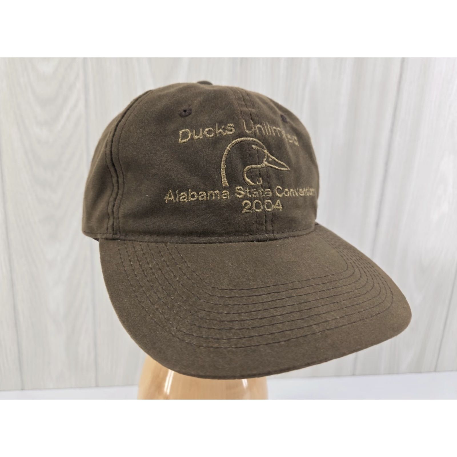 Vintage VINTAGE Ducks Unlimited Hat Alabama State Convention 2004 Canvas Brown Trucker Hat Men Adjustable Brown Canvas Hunter Theme Mens Size ONE SIZE - 4 Thumbnail