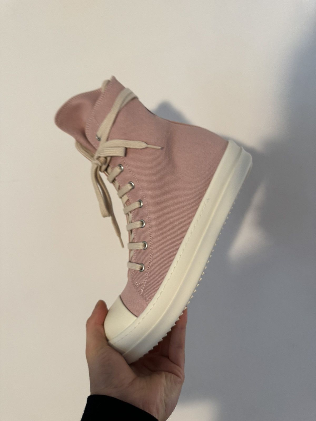 image of Rick Owens Drkshdw High Ramones Shoes in Pink, Men's (Size 10)