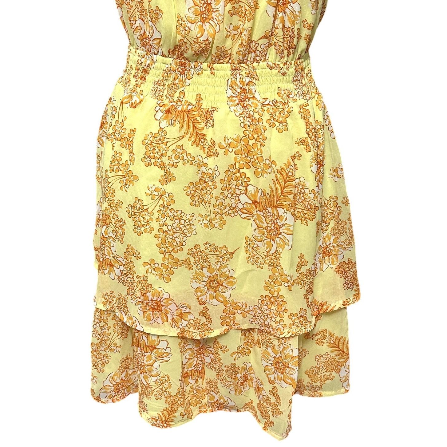 Other Collective Concepts Womens Yellow Orange Floral Mini Dress S Size S / US 4 / IT 40 - 7 Thumbnail