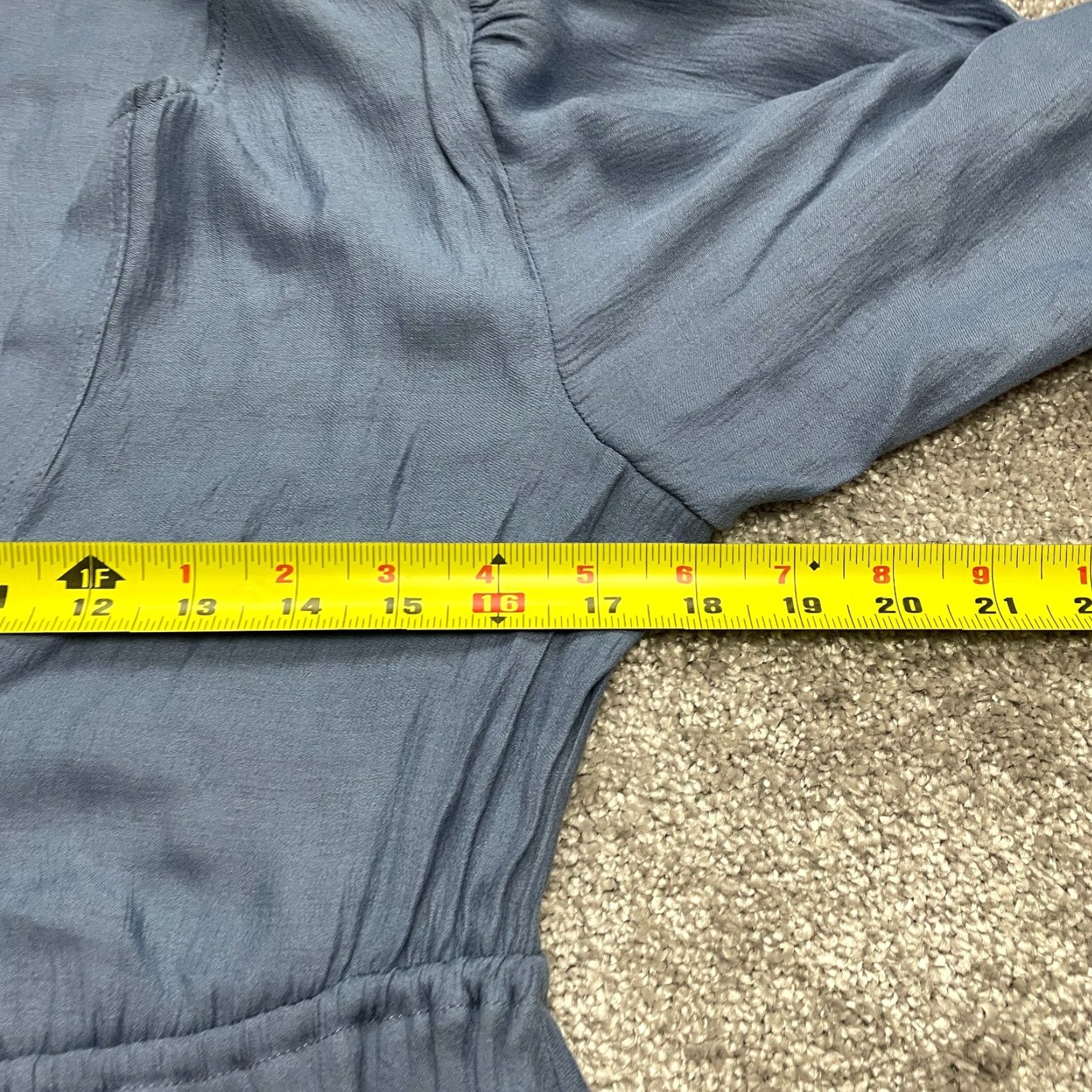 Bcbgmaxazria BCBGMAXAZRIA Blouson Dress Womens XS Blue Long Sleeve V-Neck Tie Waist Midi Dress Size XS / US 0-2 / IT 36-38 - 6 Thumbnail