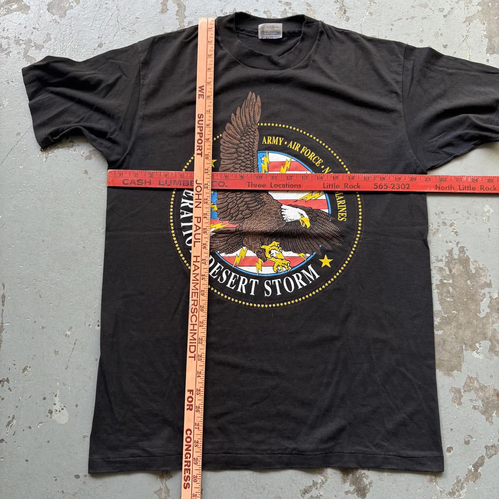 Hanes × Vintage Vintage 90s Operation Desert Storm Lightning Military Shirt Size US L / EU 52-54 / 3 - 4 Thumbnail