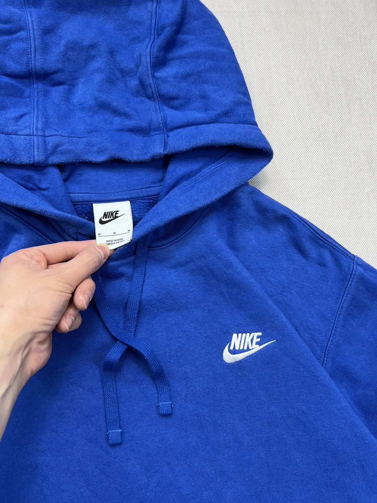 Vintage Hoodie Nike Small Logo Blue Y2K Size US M / EU 48-50 / 2 - 2 Thumbnail