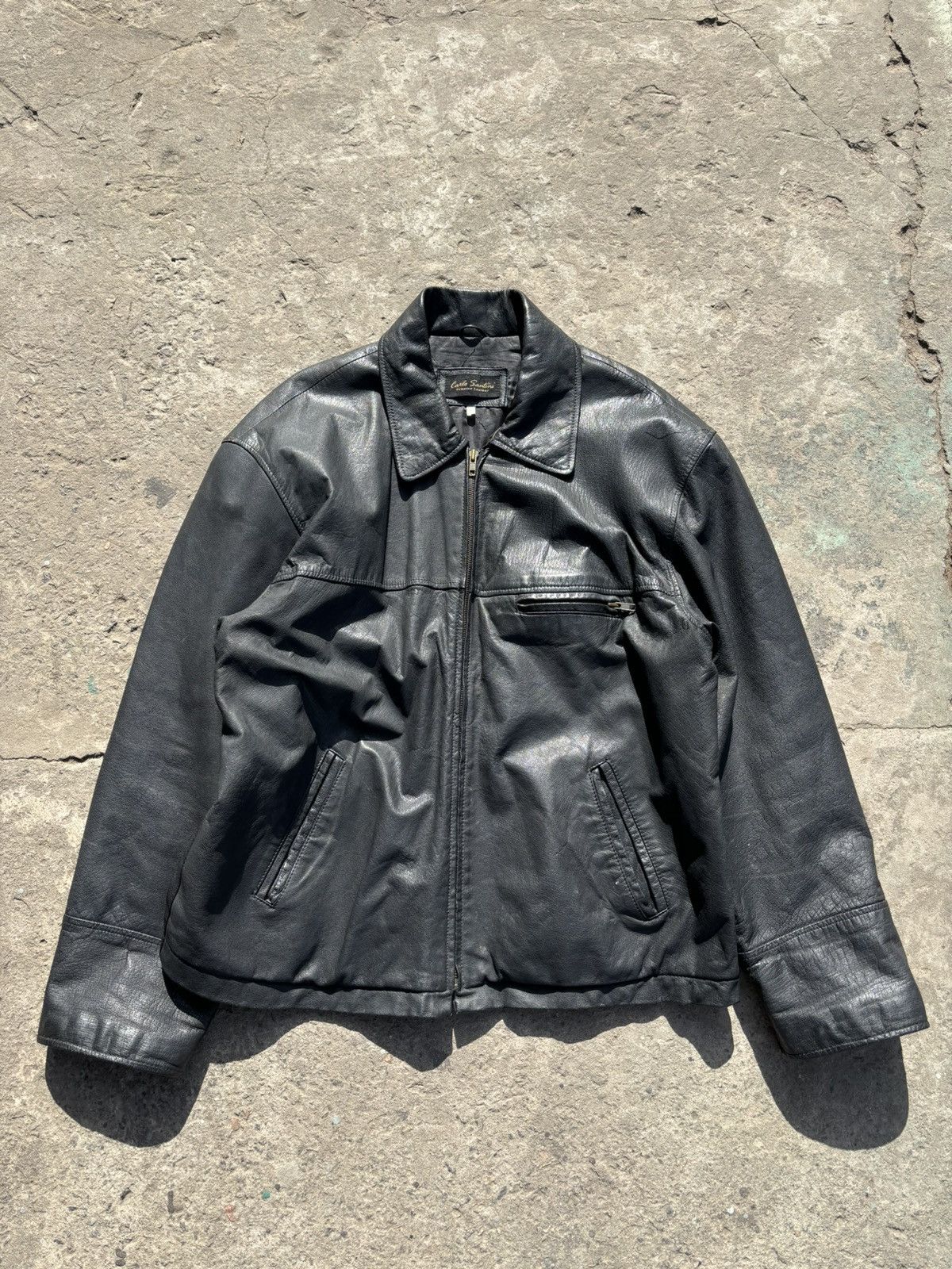 Vintage Leather Carlo Santini Wide Sleeve Jacket