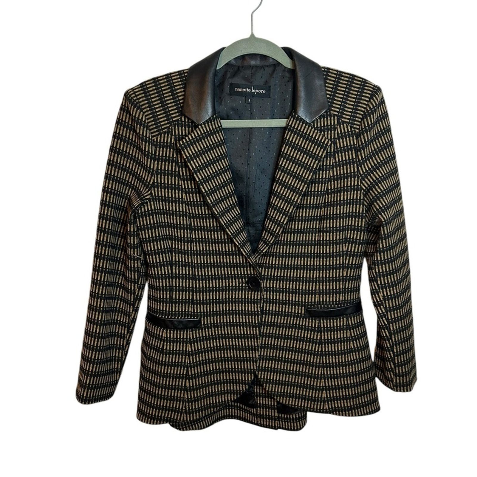 Nanette Lepore Nanette Lepore Two Tone Leather Trim Blazer Size XXL / US 16-18 / IT 52-54 - 1 Thumbnail